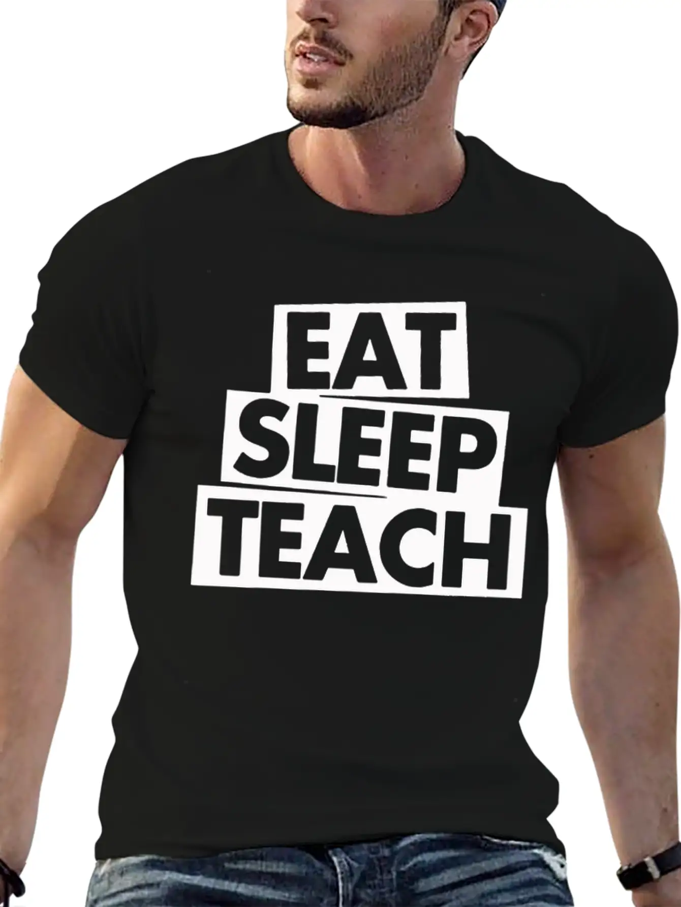 Eat Sleep Teach Unisex Casual T-Shirt – Clean Design For Daily Comfort