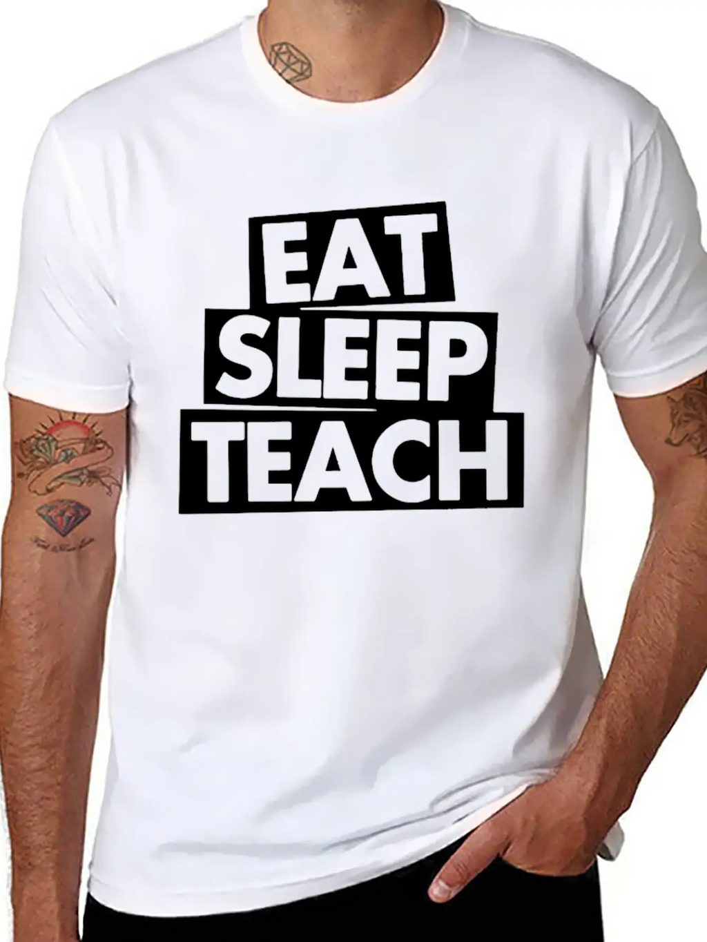 Eat Sleep Teach Unisex Casual T-Shirt – Clean Design For Daily Comfort