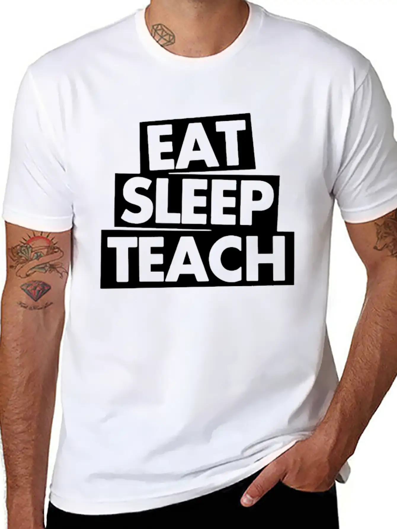 Eat Sleep Teach Unisex Casual T-Shirt – Clean Design For Daily Comfort