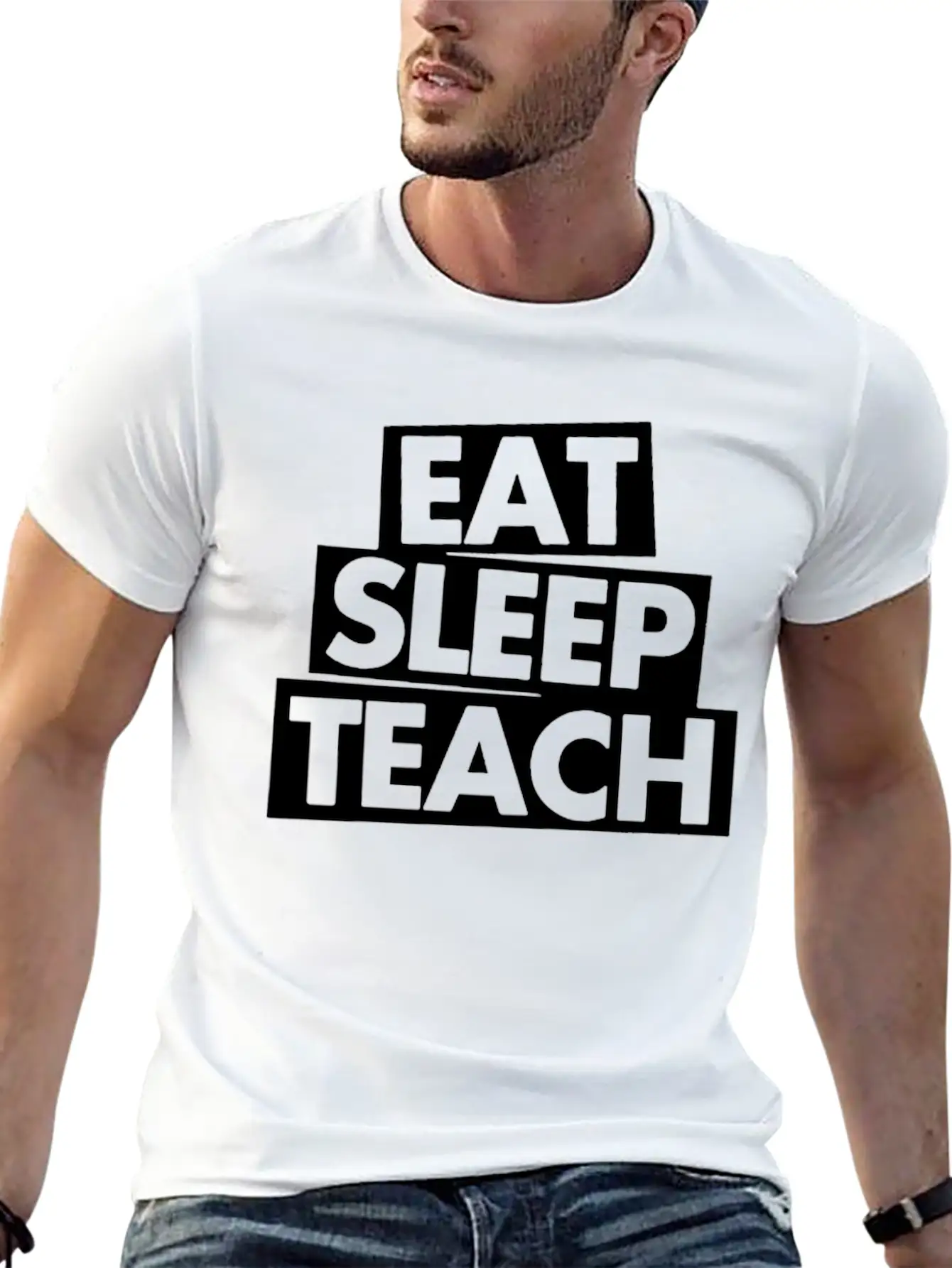 Eat Sleep Teach Unisex Casual T-Shirt – Clean Design For Daily Comfort