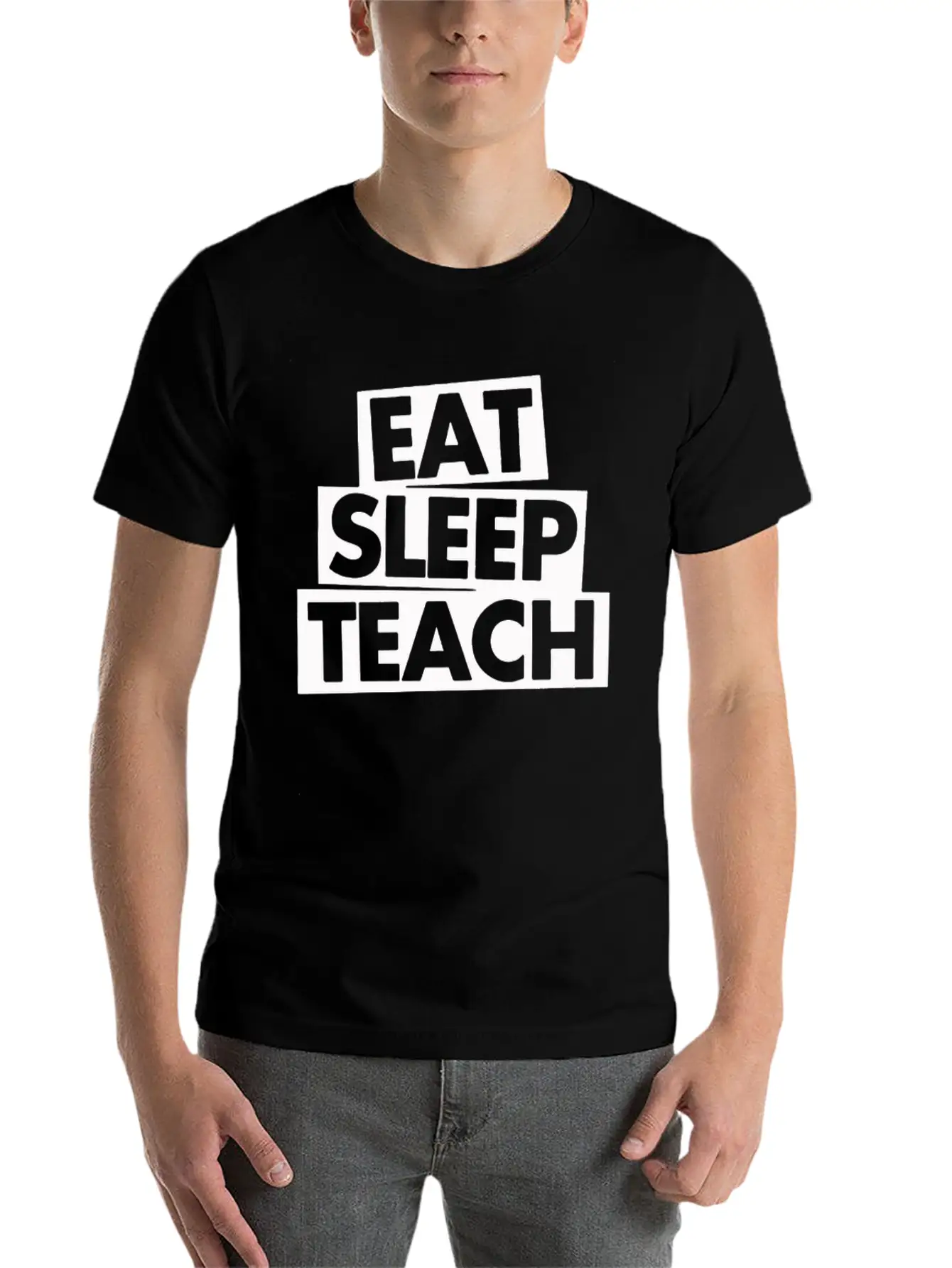 Eat Sleep Teach Unisex Casual T-Shirt – Clean Design For Daily Comfort