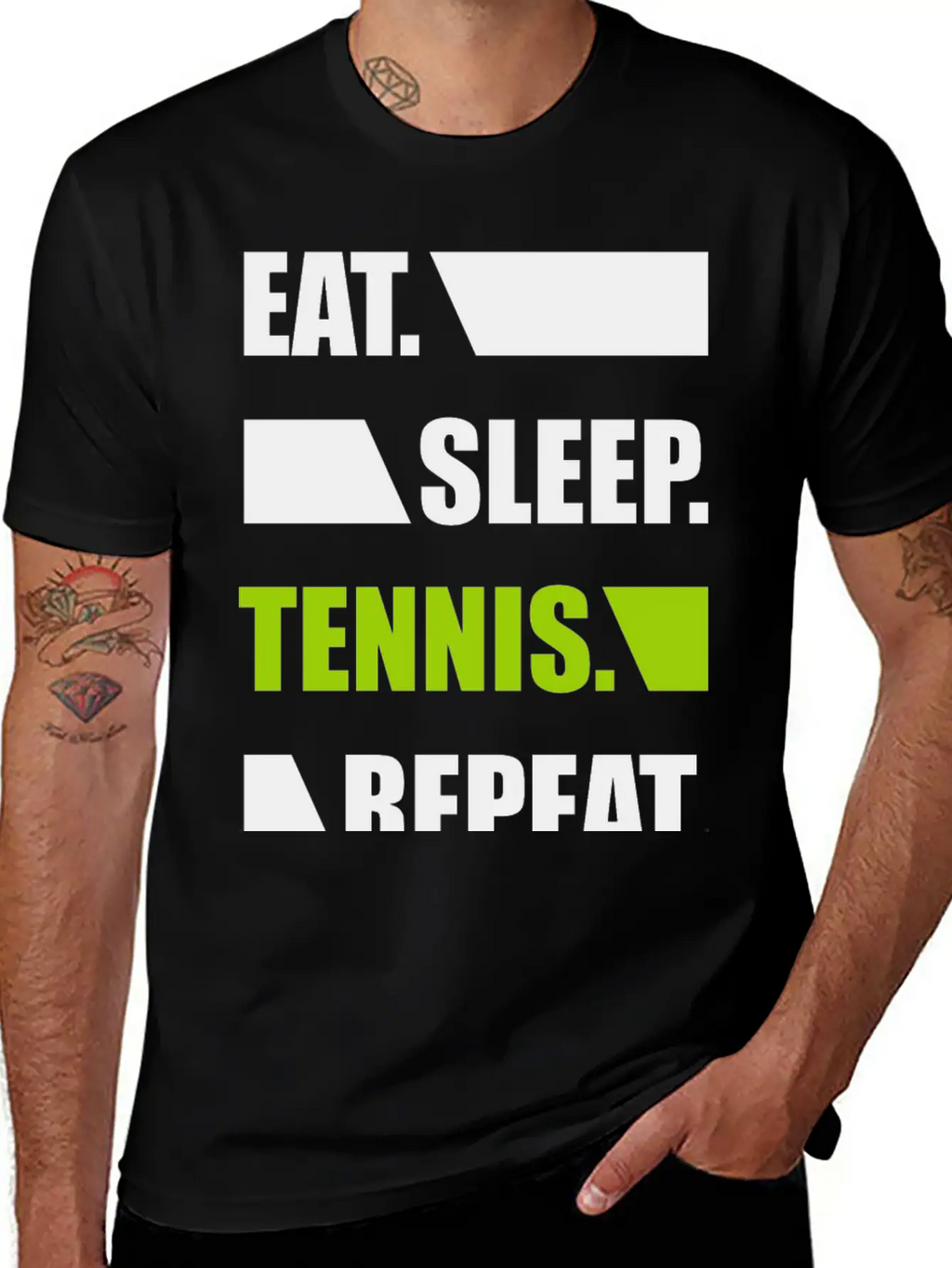 Eat Sleep Tennis Repeat Player Ball Tournament Unisex Casual T-Shirt – Clean Design For Daily Comfort