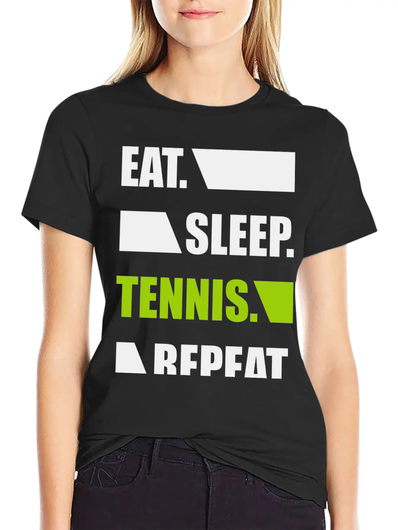 Eat Sleep Tennis Repeat Player Ball Tournament Unisex Casual T-Shirt – Clean Design For Daily Comfort