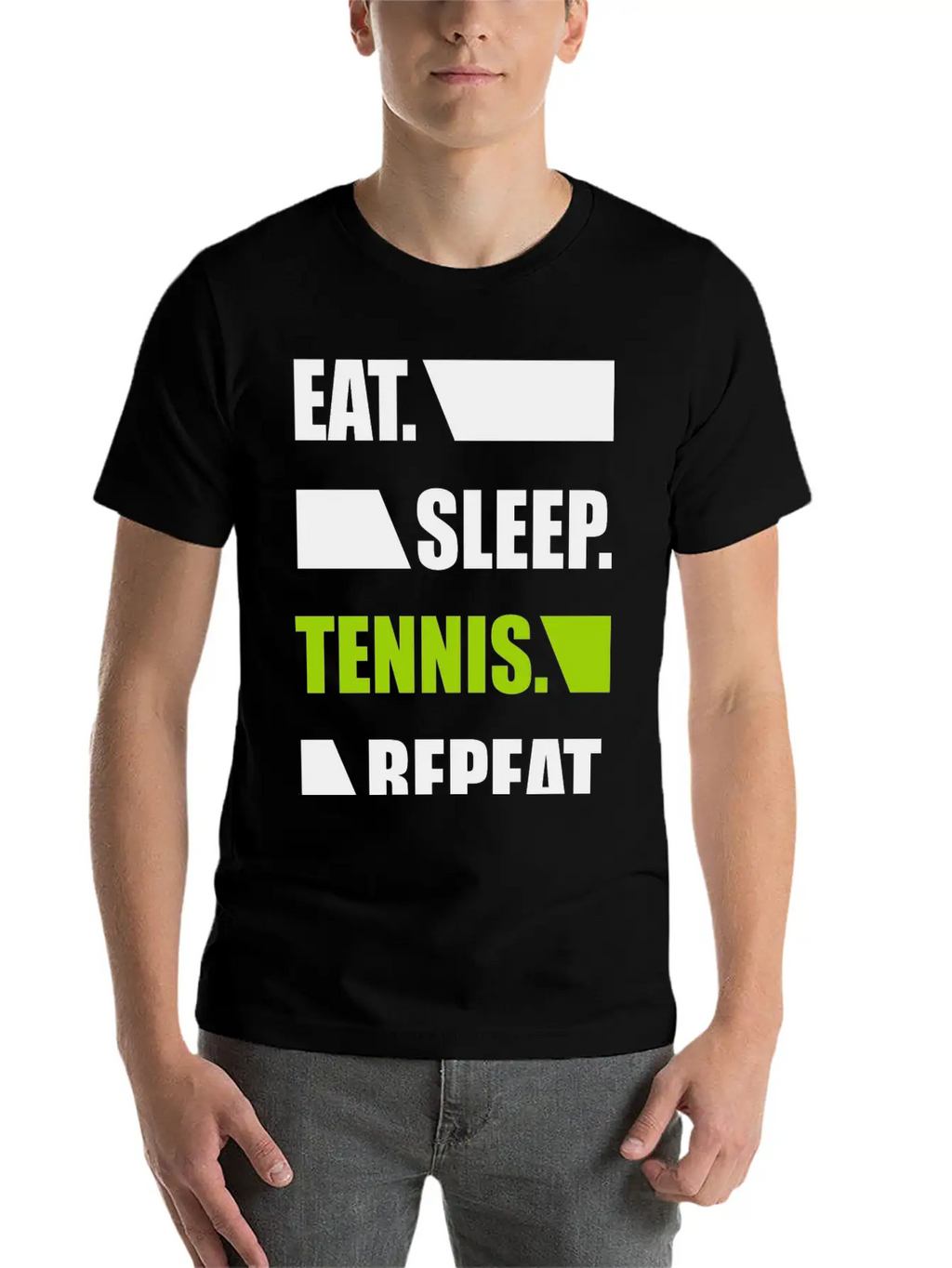 Eat Sleep Tennis Repeat Player Ball Tournament Unisex Casual T-Shirt – Clean Design For Daily Comfort