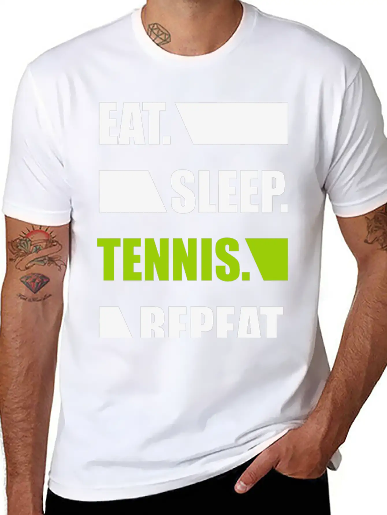 Eat Sleep Tennis Repeat Player Ball Tournament Unisex Casual T-Shirt – Clean Design For Daily Comfort