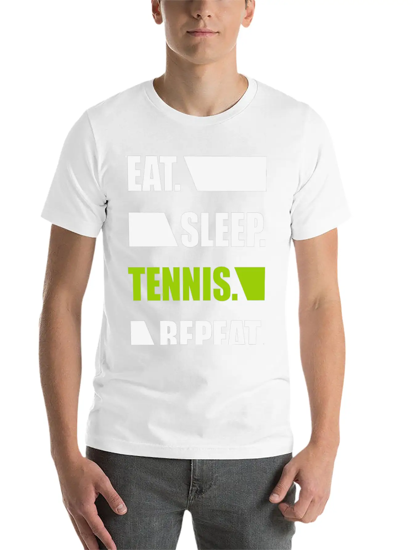 Eat Sleep Tennis Repeat Player Ball Tournament Unisex Casual T-Shirt – Clean Design For Daily Comfort