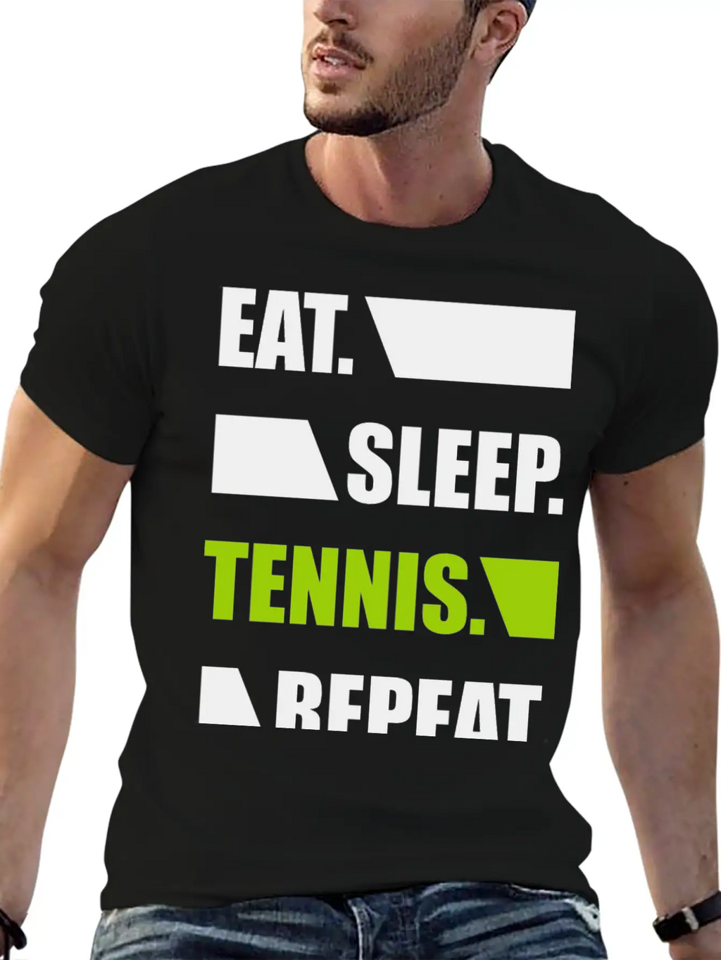 Eat Sleep Tennis Repeat Player Ball Tournament Unisex Casual T-Shirt – Clean Design For Daily Comfort