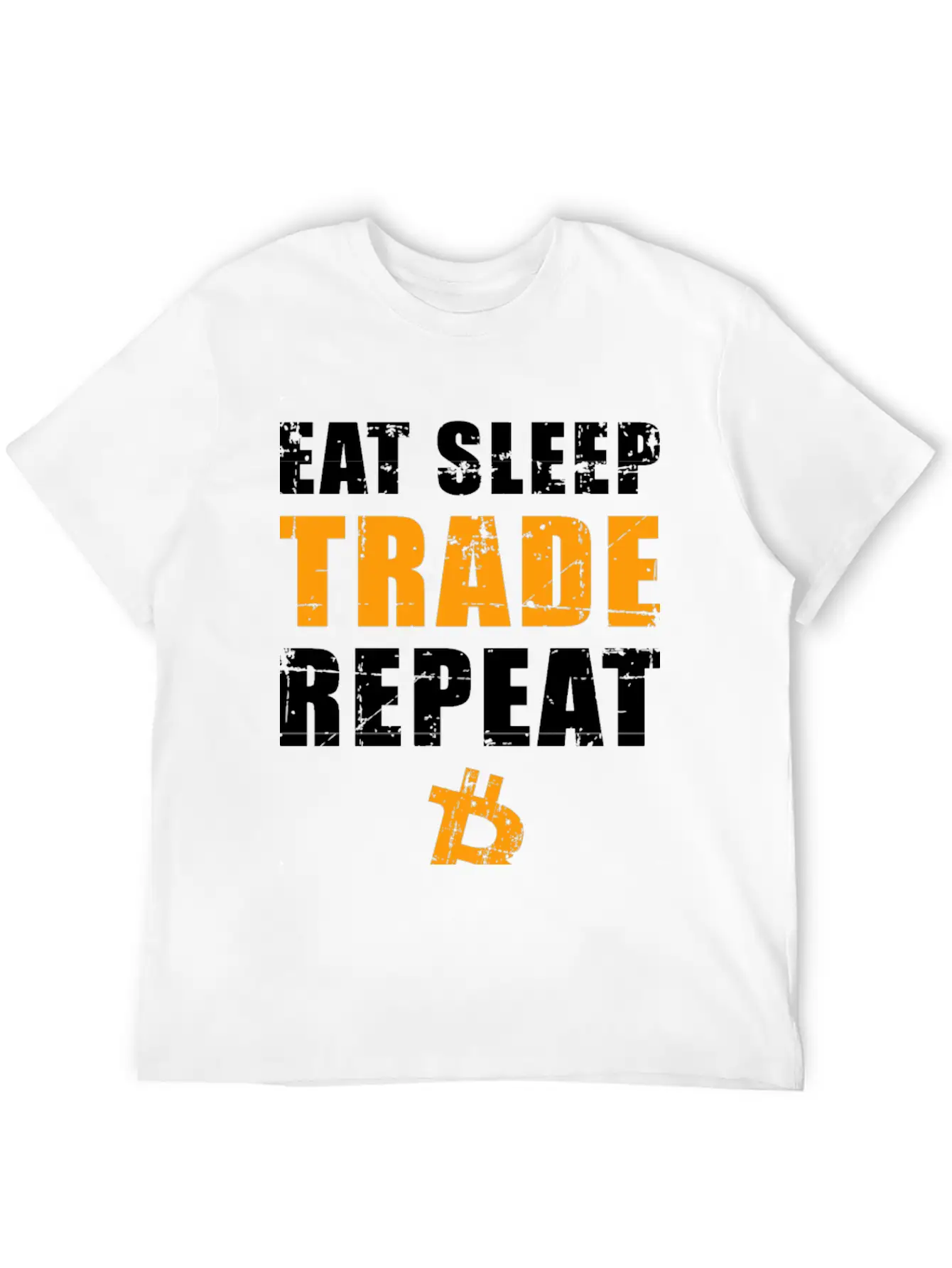 EAT SLEEP TRADE REPEAT Bitcoin Trader Unisex Short Sleeve Soft Cotton T-Shirt – Casual Everyday Wear