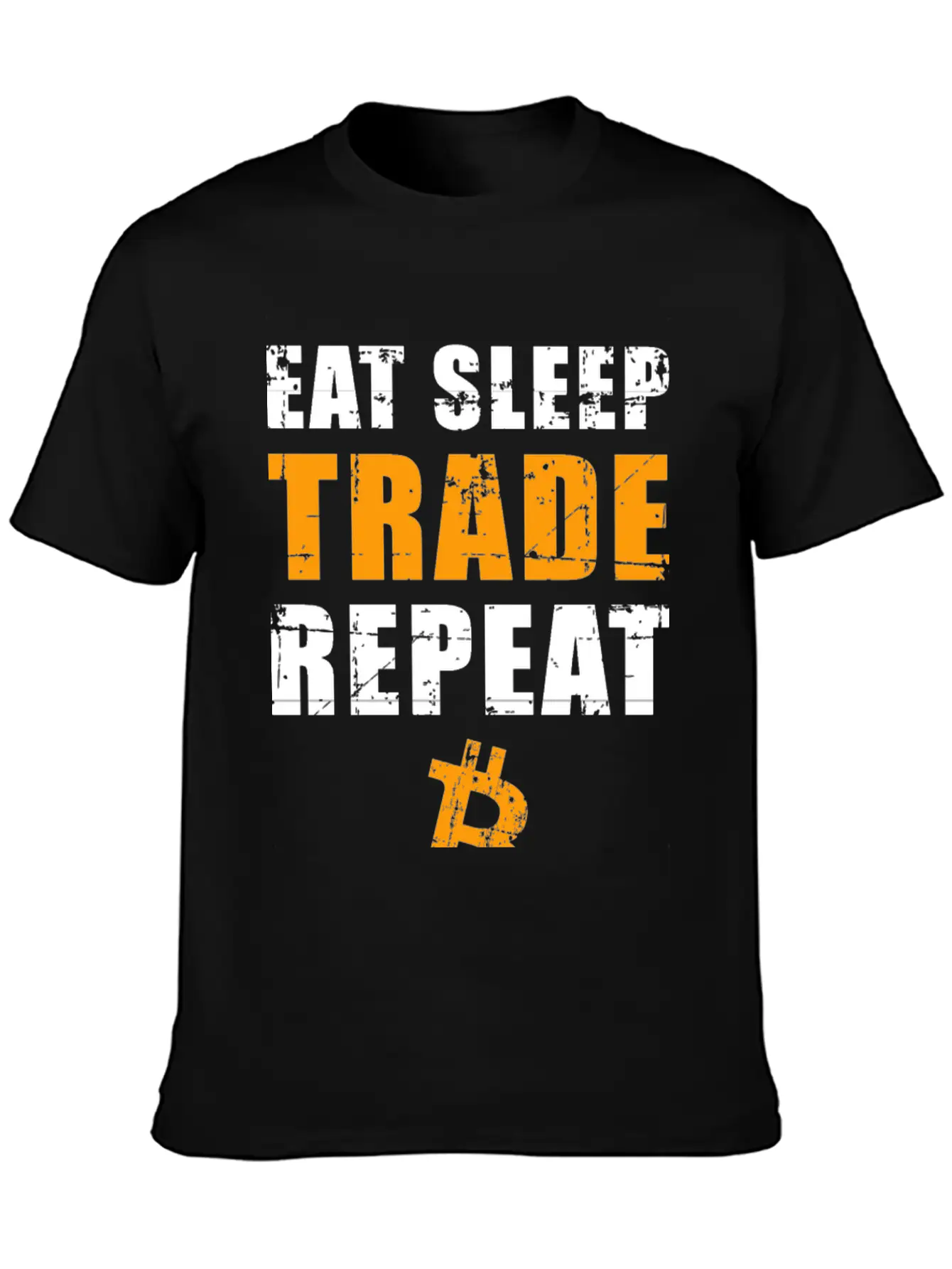EAT SLEEP TRADE REPEAT Bitcoin Trader Unisex Short Sleeve Soft Cotton T-Shirt – Casual Everyday Wear