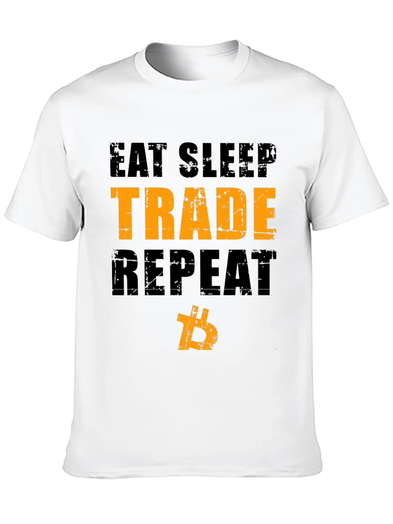 EAT SLEEP TRADE REPEAT Bitcoin Trader Unisex Short Sleeve Soft Cotton T-Shirt – Casual Everyday Wear