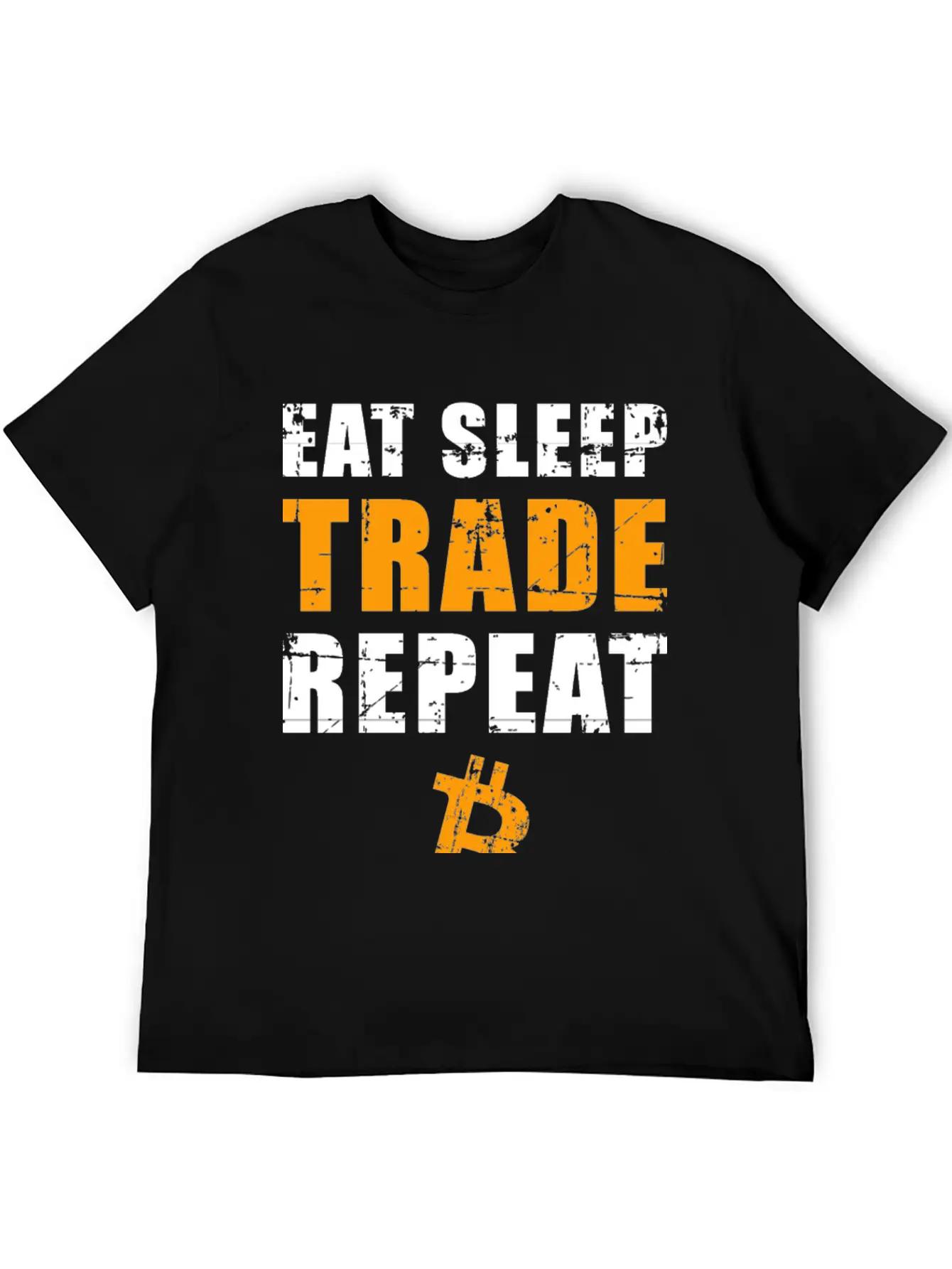 EAT SLEEP TRADE REPEAT Bitcoin Trader Unisex Short Sleeve Soft Cotton T-Shirt – Casual Everyday Wear