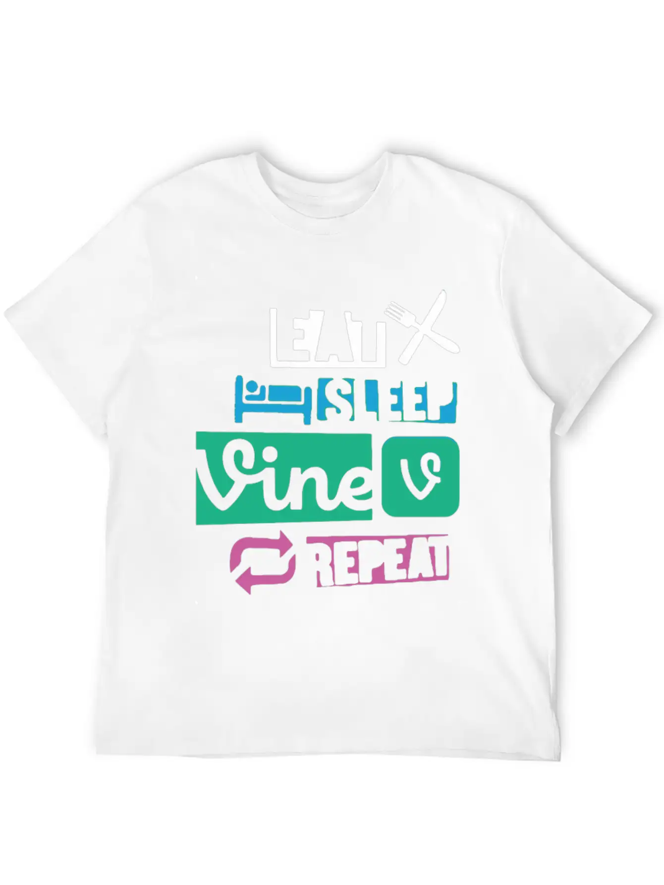 Eat Sleep Vine Repeat Funny Breathable Soft Cotton T-Shirt – Timeless Casual Look