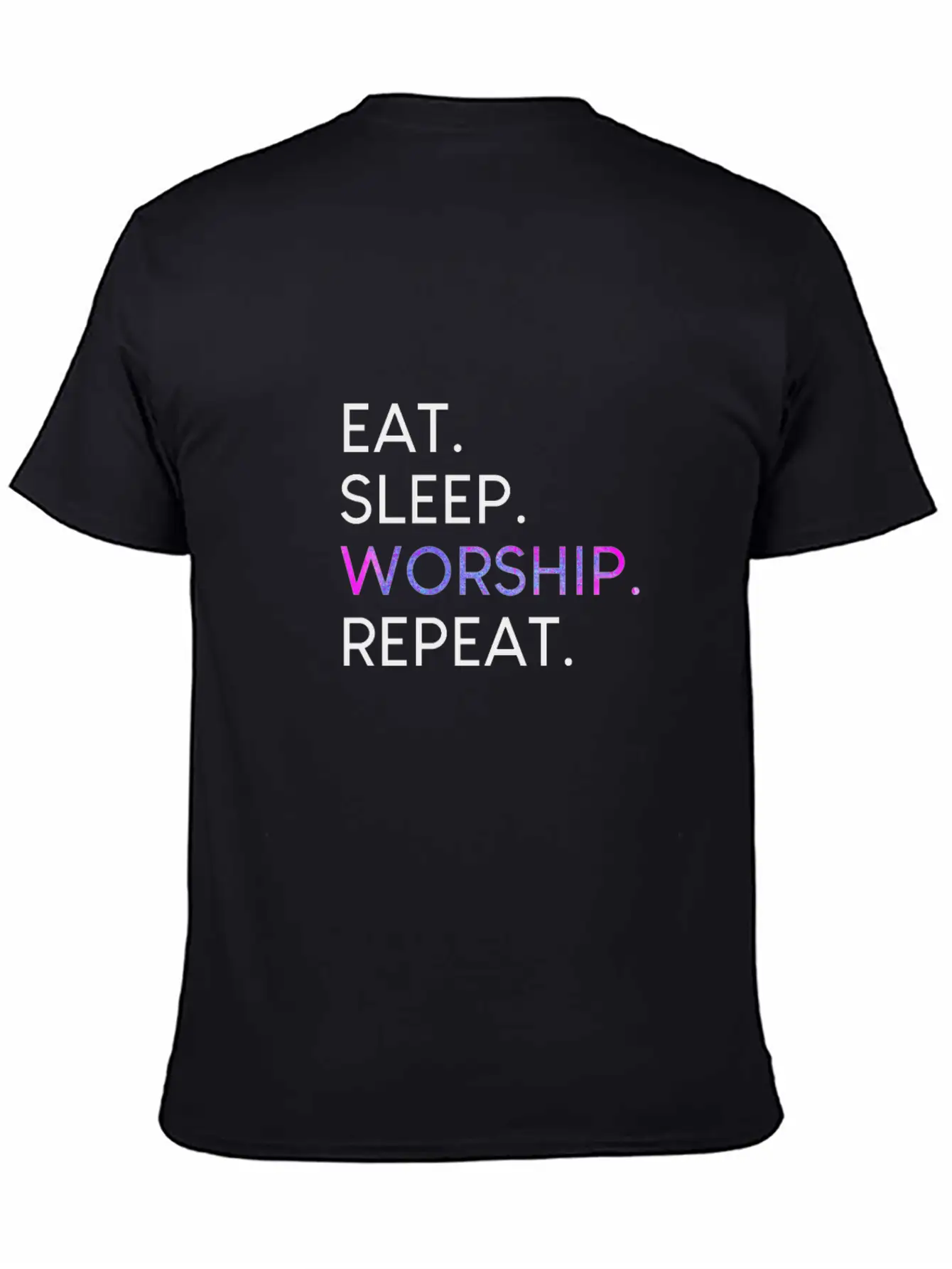 Eat Sleep Worship Repeat Christian Musical Shirt Unisex Casual T-Shirt – Clean Design For Daily Comfort