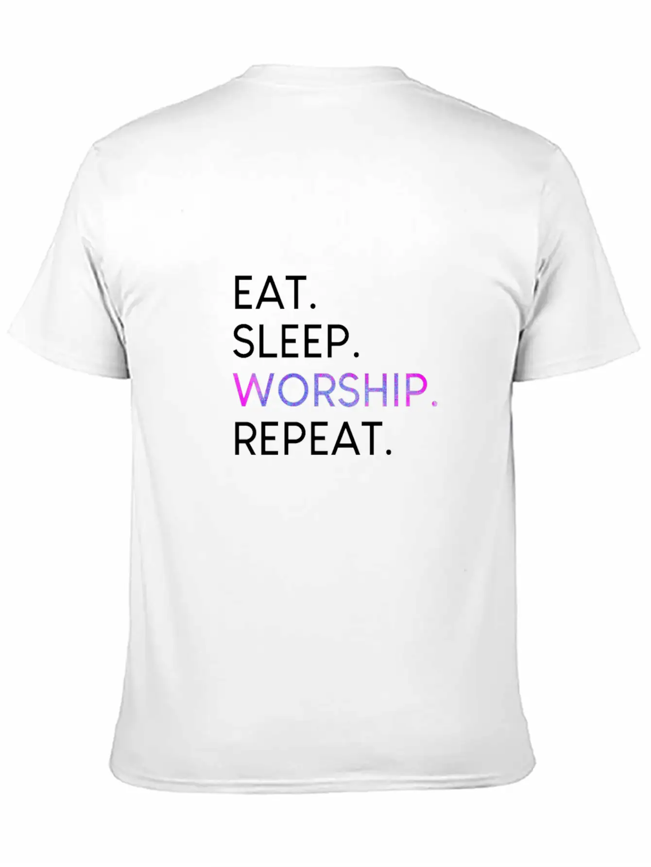 Eat Sleep Worship Repeat Christian Musical Shirt Unisex Casual T-Shirt – Clean Design For Daily Comfort