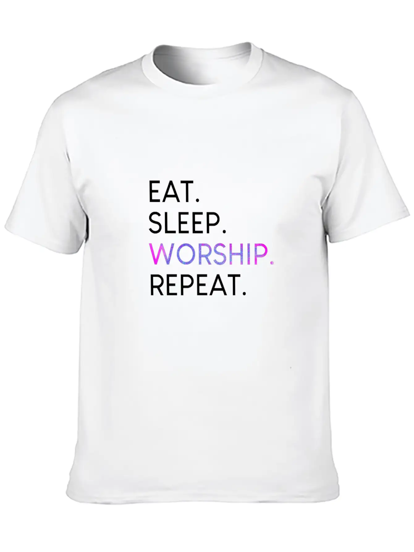 Eat Sleep Worship Repeat Christian Musical Shirt Unisex Casual T-Shirt – Clean Design For Daily Comfort