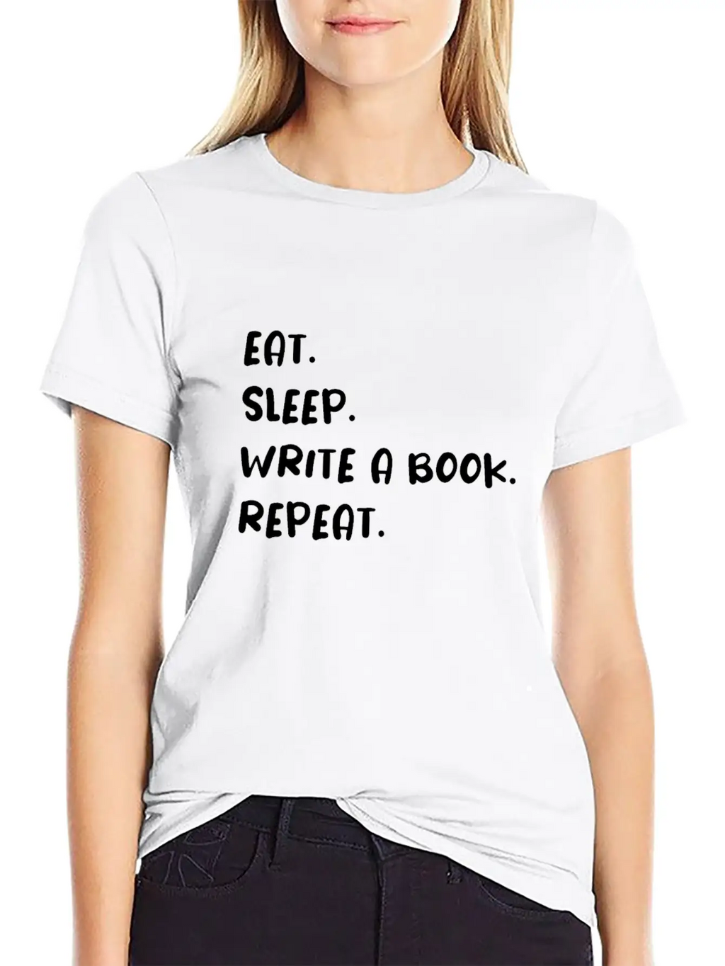 Eat Sleep Write A Book Repeat Essential Cotton Tee For Daily Outfits – Unisex Style