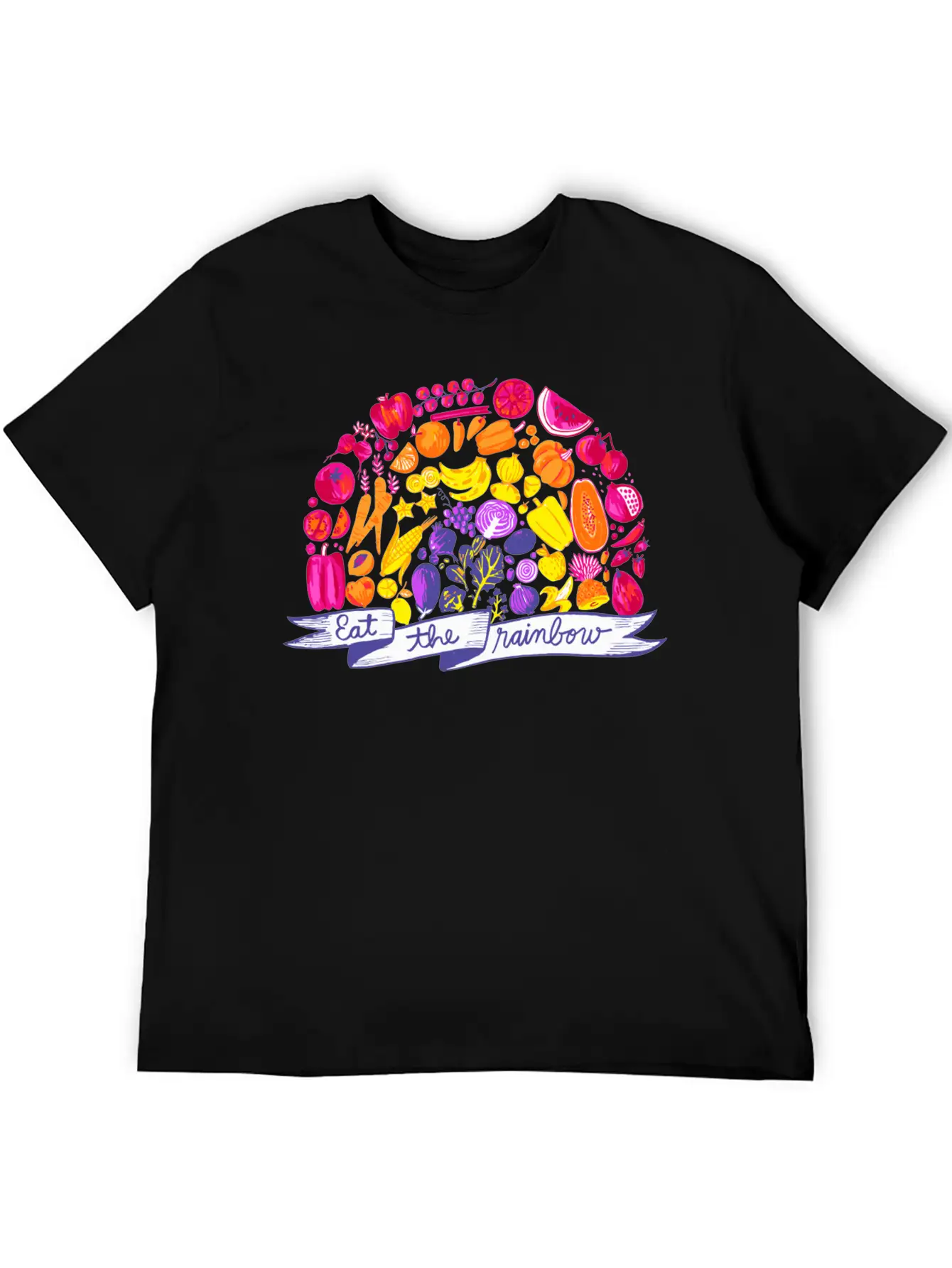 Eat The Rainbow Vegan Clothing By The Dharma Store Unisex Casual T-Shirt – Clean Design For Daily Comfort