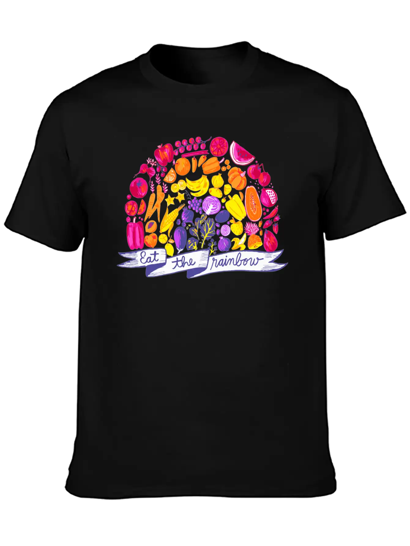 Eat The Rainbow Vegan Clothing By The Dharma Store Unisex Casual T-Shirt – Clean Design For Daily Comfort