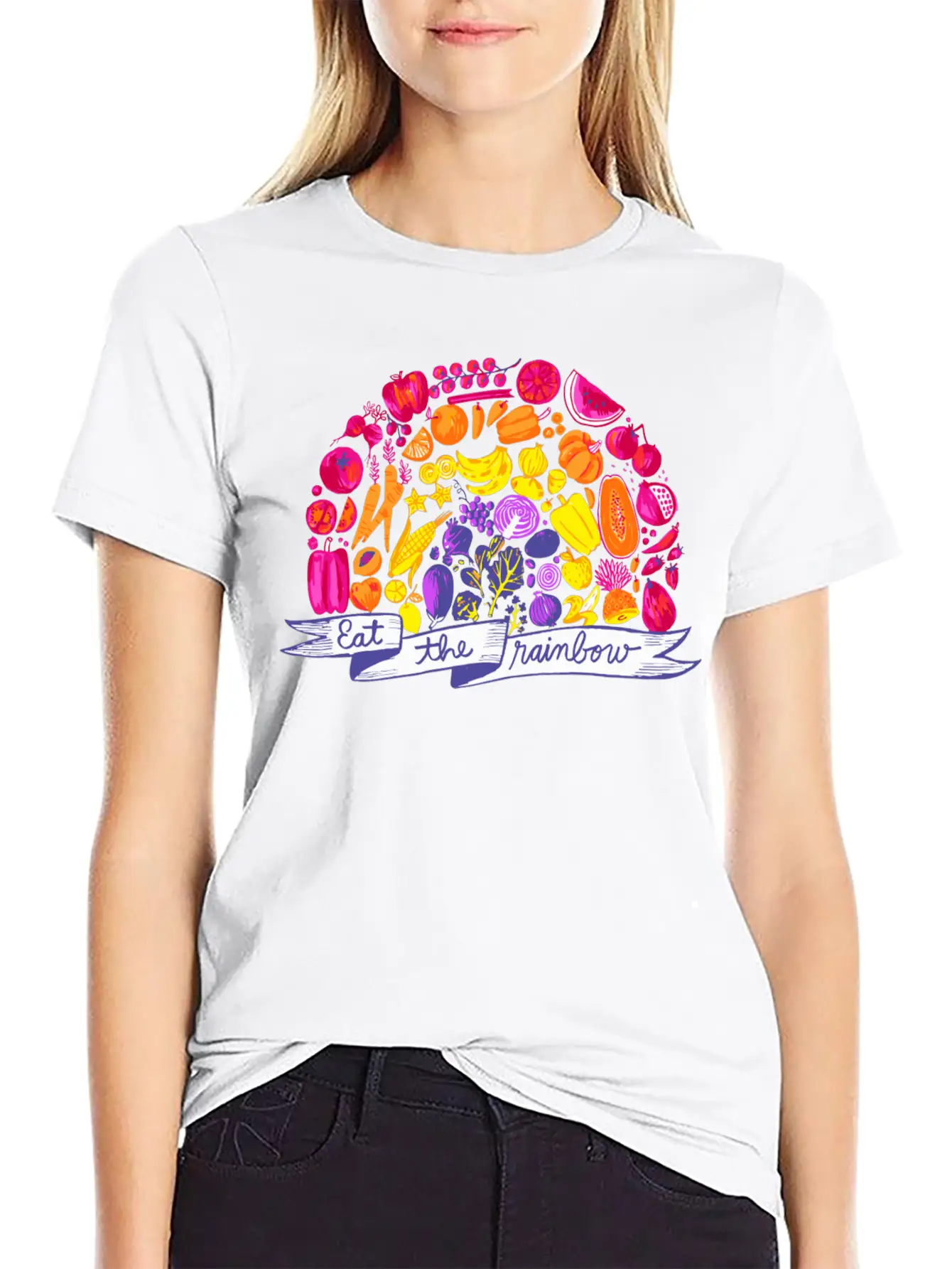 Eat The Rainbow Vegan Clothing By The Dharma Store Unisex Casual T-Shirt – Clean Design For Daily Comfort