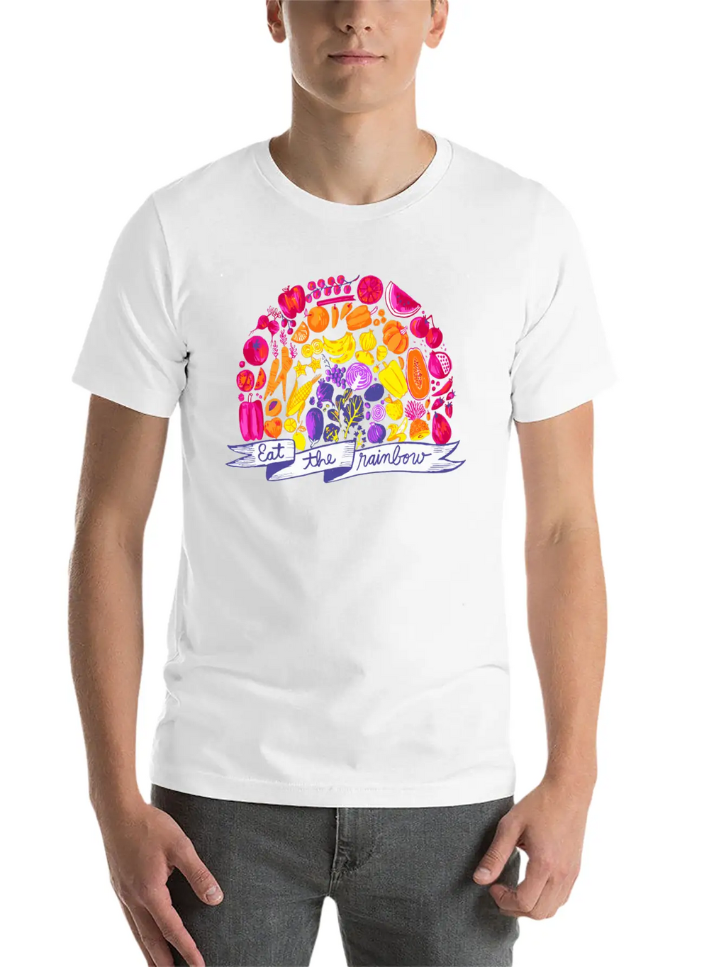 Eat The Rainbow Vegan Clothing By The Dharma Store Unisex Casual T-Shirt – Clean Design For Daily Comfort