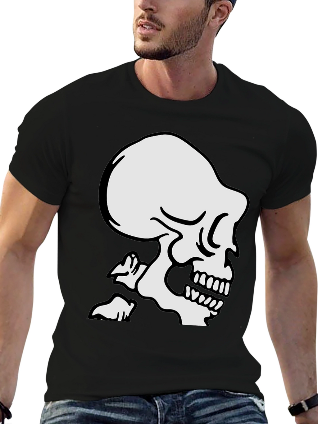 Black Skull Graphic T-Shirt