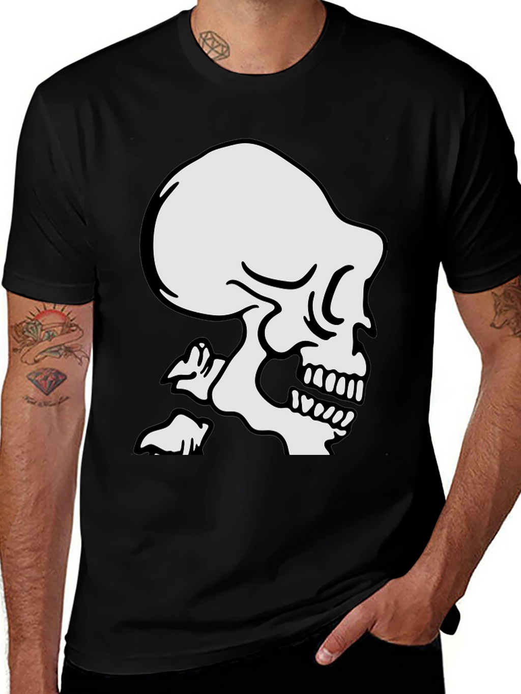 Black Skull Graphic T-Shirt