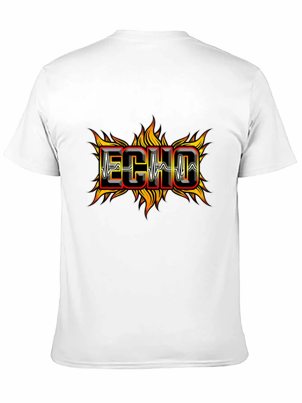 Echo With Red And Yellow Fire Breathable Soft Cotton T-Shirt – Timeless Casual Look