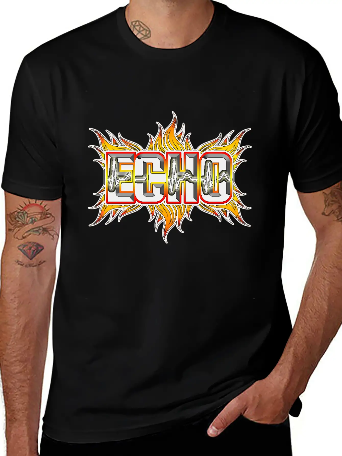 Echo With Red And Yellow Fire Unisex Casual T-Shirt – Clean Design For Daily Comfort