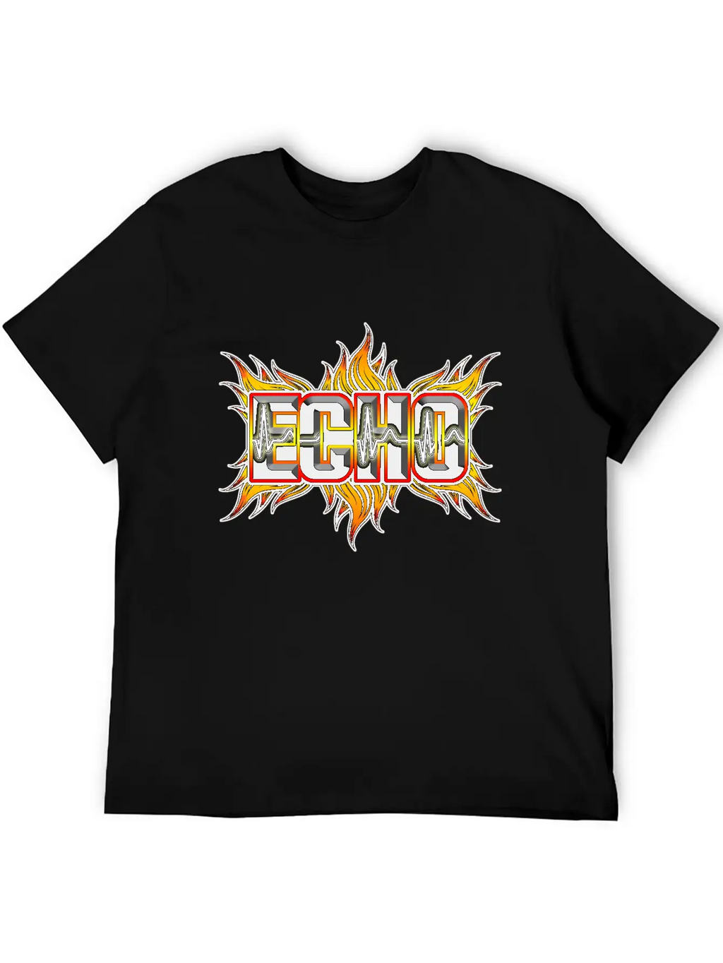 Echo With Red And Yellow Fire Unisex Casual T-Shirt – Clean Design For Daily Comfort