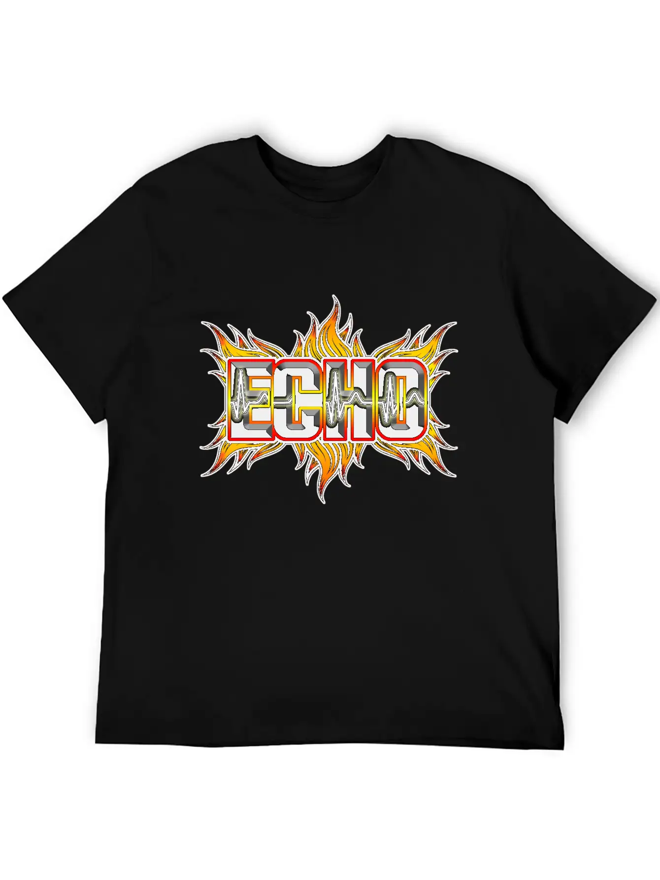 Echo With Red And Yellow Fire Unisex Casual T-Shirt – Clean Design For Daily Comfort