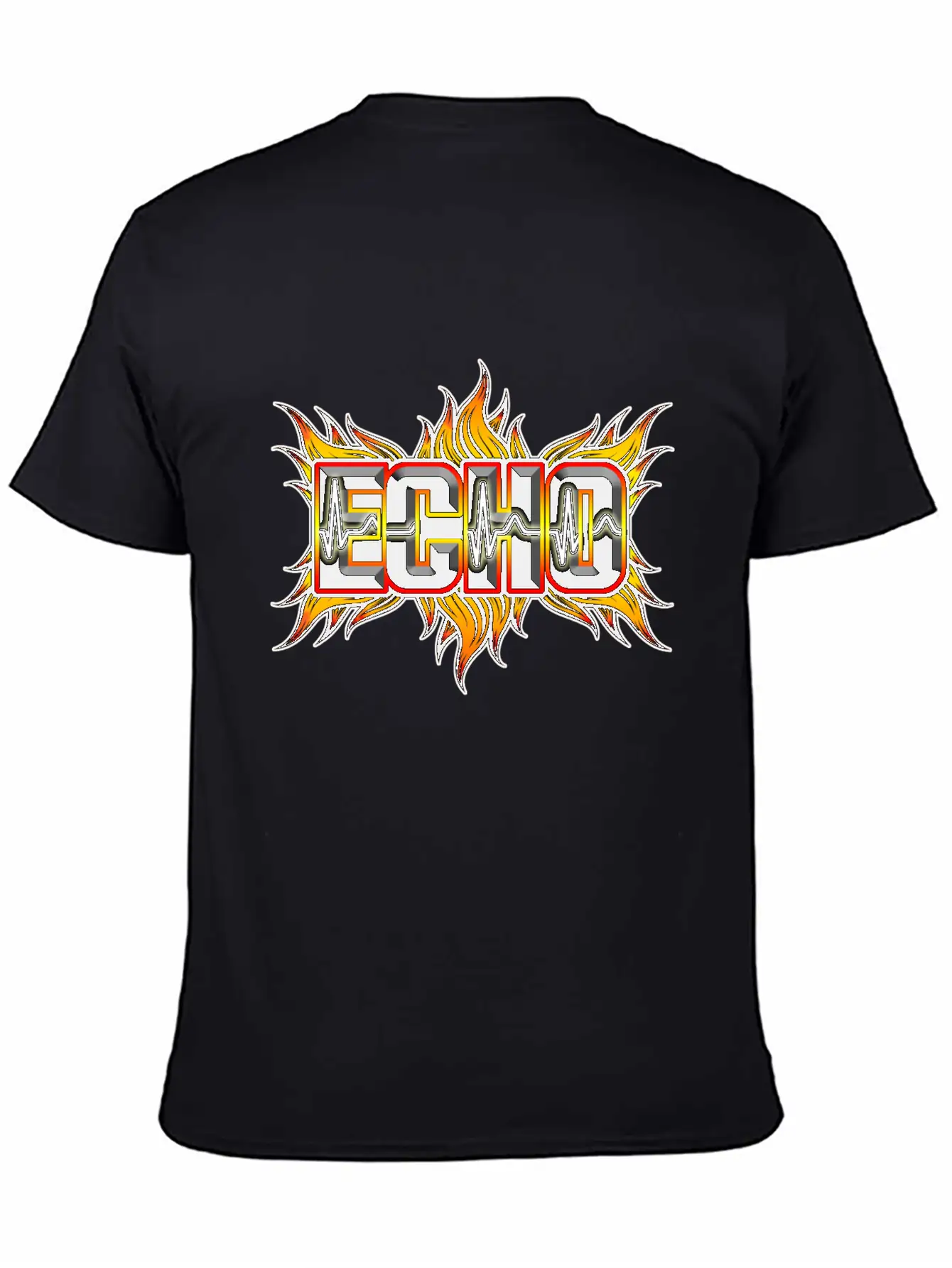 Echo With Red And Yellow Fire Unisex Casual T-Shirt – Clean Design For Daily Comfort