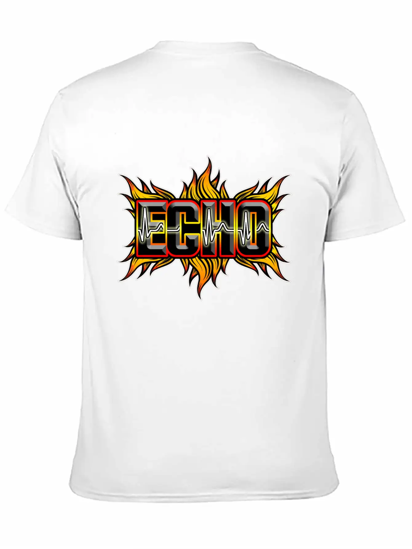 Echo With Red And Yellow Fire Unisex Casual T-Shirt – Clean Design For Daily Comfort