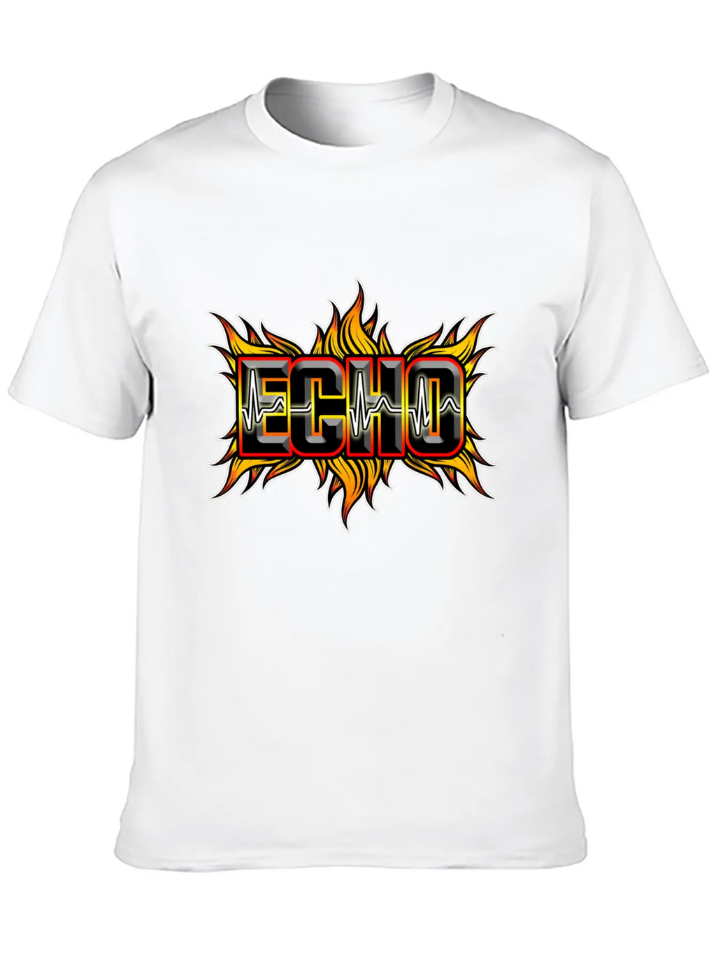 Echo With Red And Yellow Fire Unisex Casual T-Shirt – Clean Design For Daily Comfort