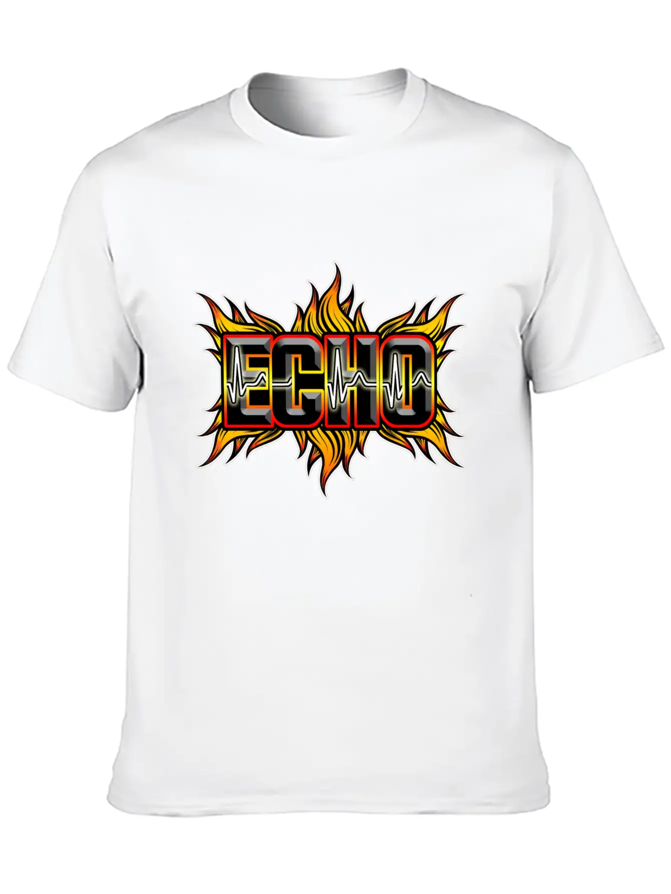 Echo With Red And Yellow Fire Unisex Casual T-Shirt – Clean Design For Daily Comfort