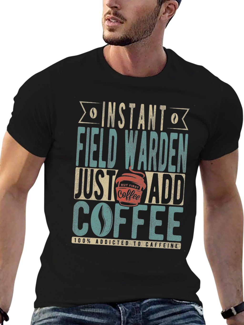 Instant Field Warden Coffee Addict Graphic T-Shirt