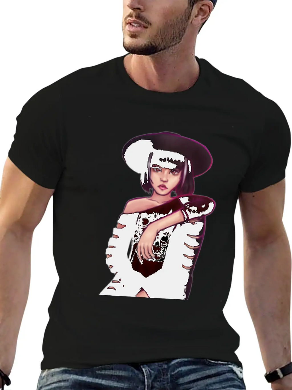 Edgy Pose Classic Fit Graphic Tee For Daily Comfort – Unisex Cotton Shirt