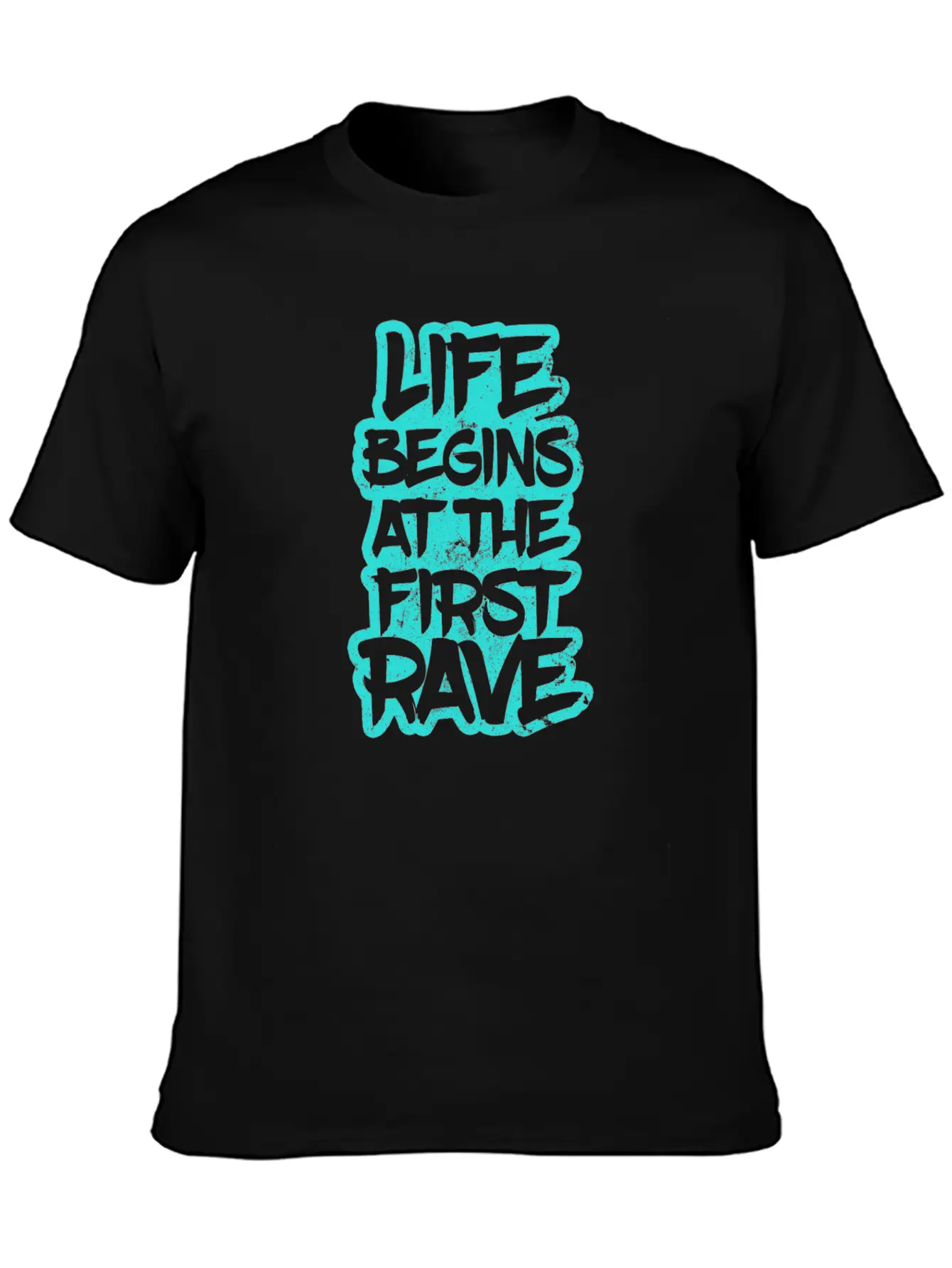 Edm Rave Life Begins At The First Rave Gift Unisex Short Sleeve Soft Cotton T-Shirt – Casual Everyday Wear
