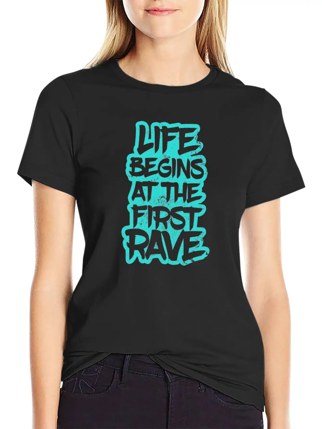 Edm Rave Life Begins At The First Rave Gift Unisex Short Sleeve Soft Cotton T-Shirt – Casual Everyday Wear
