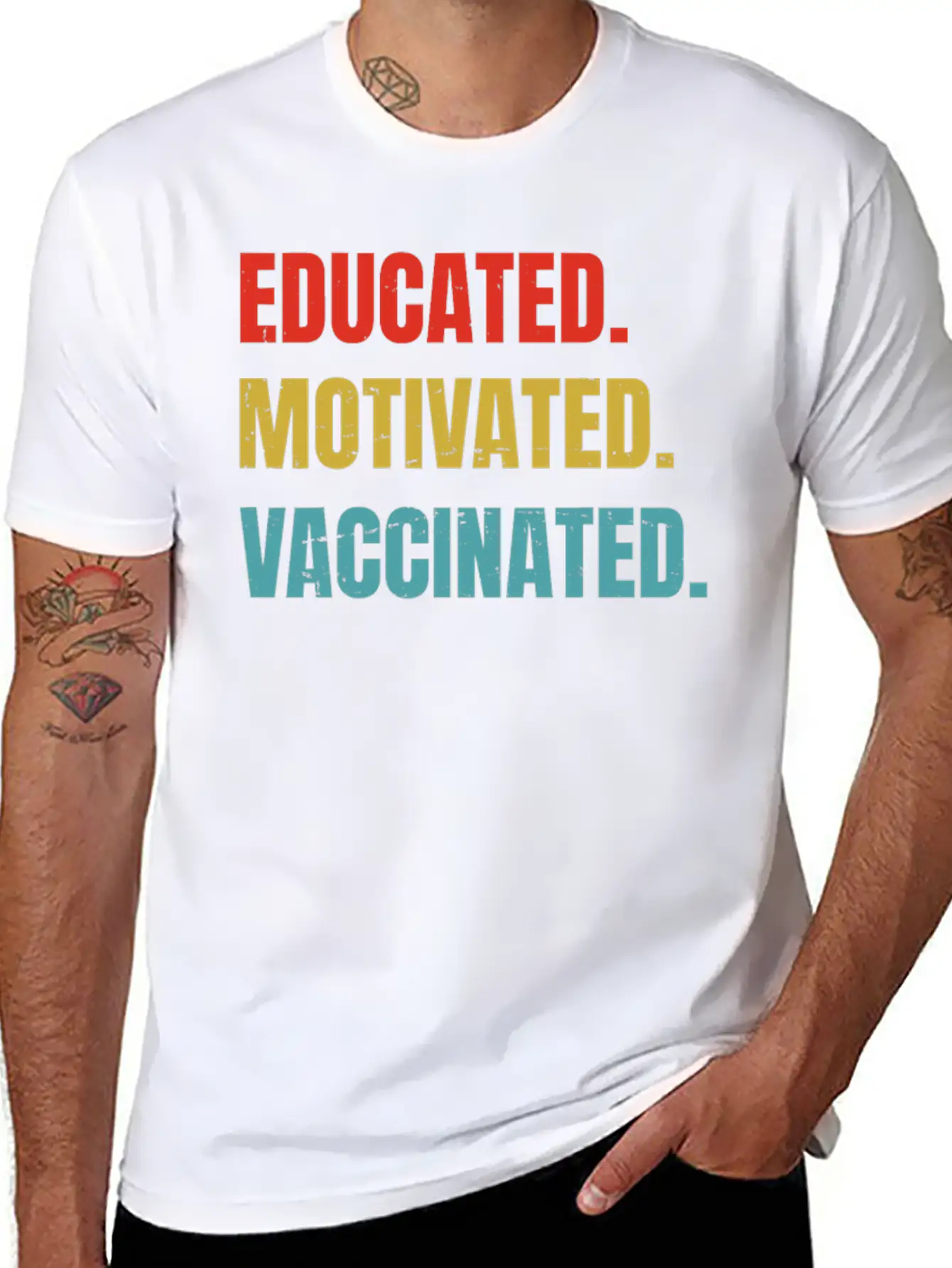 Educated Vaccinated - Vaccine - Pro Vaccination - Unisex Casual T-Shirt – Clean Design For Daily Comfort