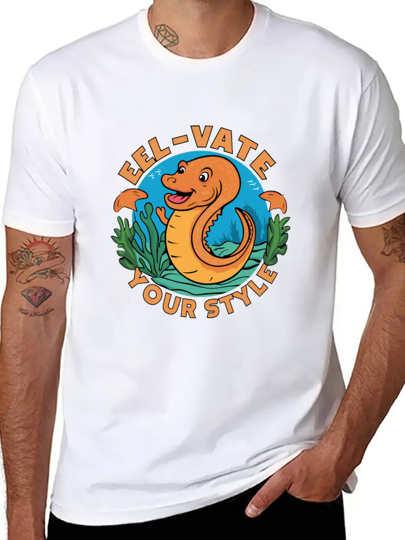 Eel-vate Your Style With This Funny Eel Pun Classic Fit Graphic Tee For Daily Comfort – Unisex Cotton Shirt