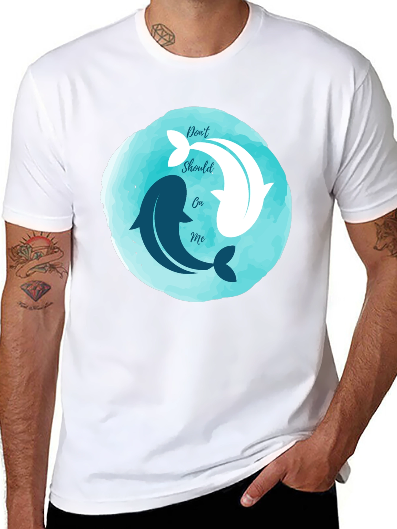 Yin Yang Dolphins Graphic Tee - Relaxed Fit