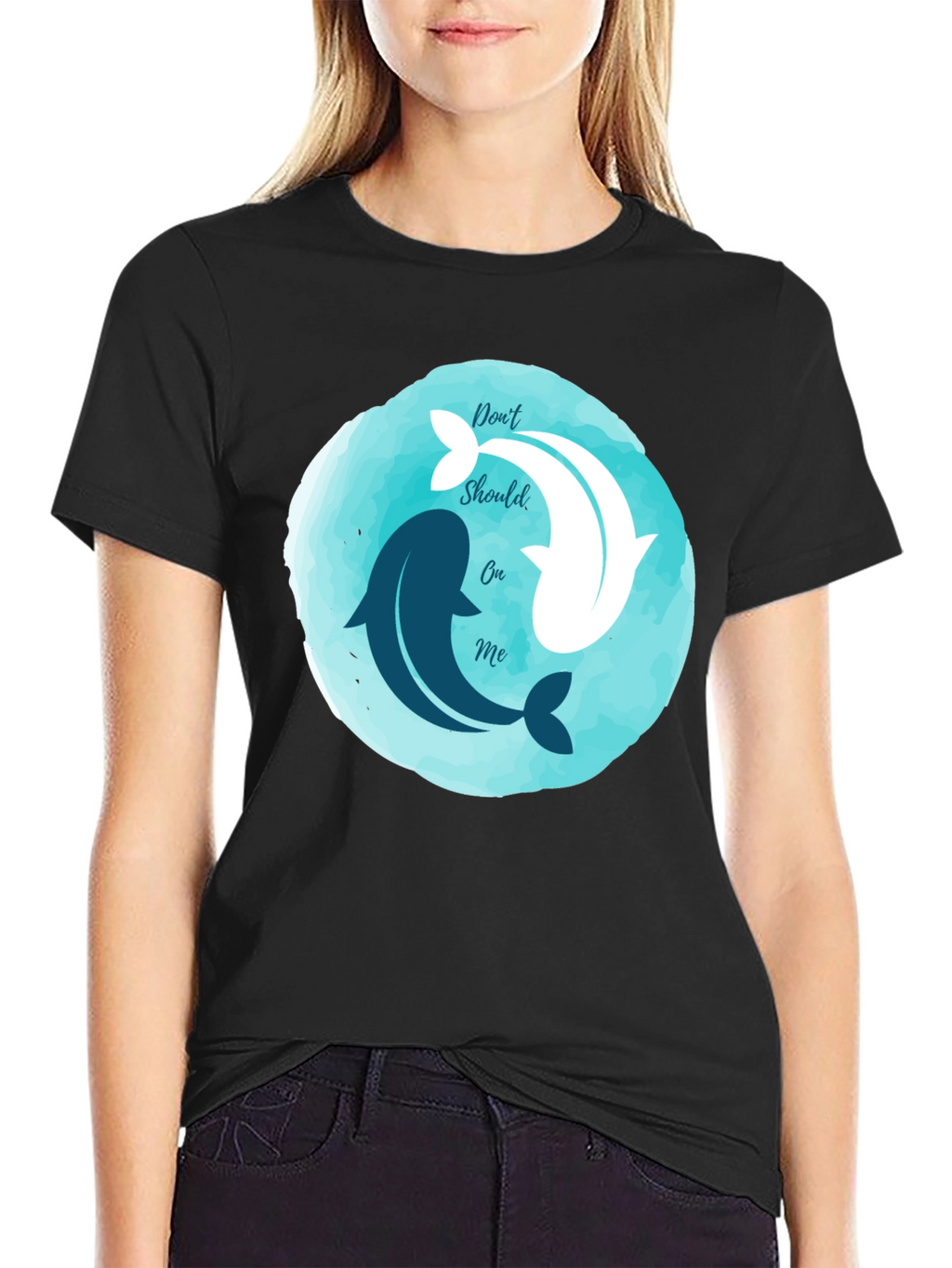 Yin Yang Dolphins Graphic Tee - Relaxed Fit