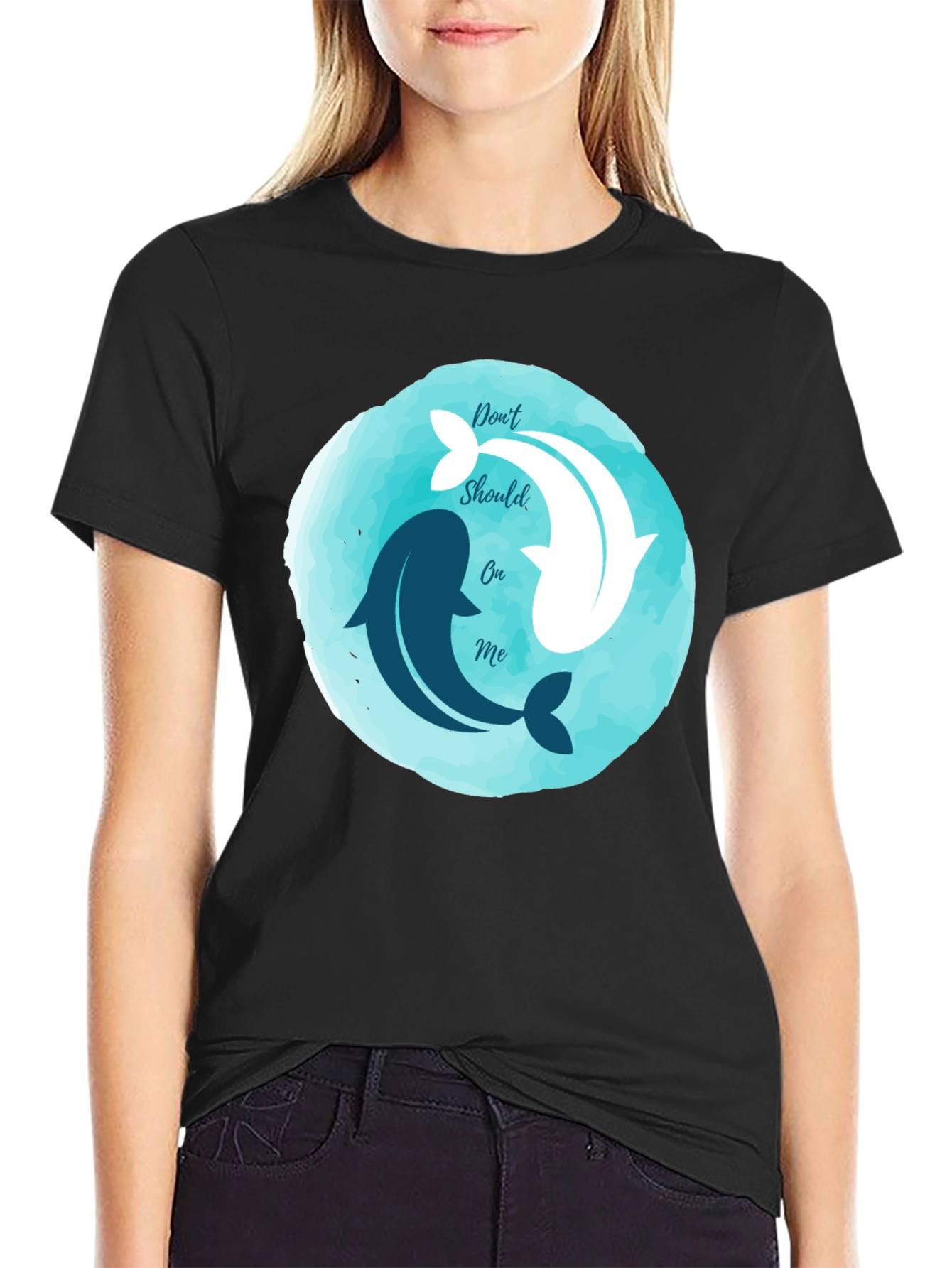 Yin Yang Dolphins Graphic Tee - Relaxed Fit