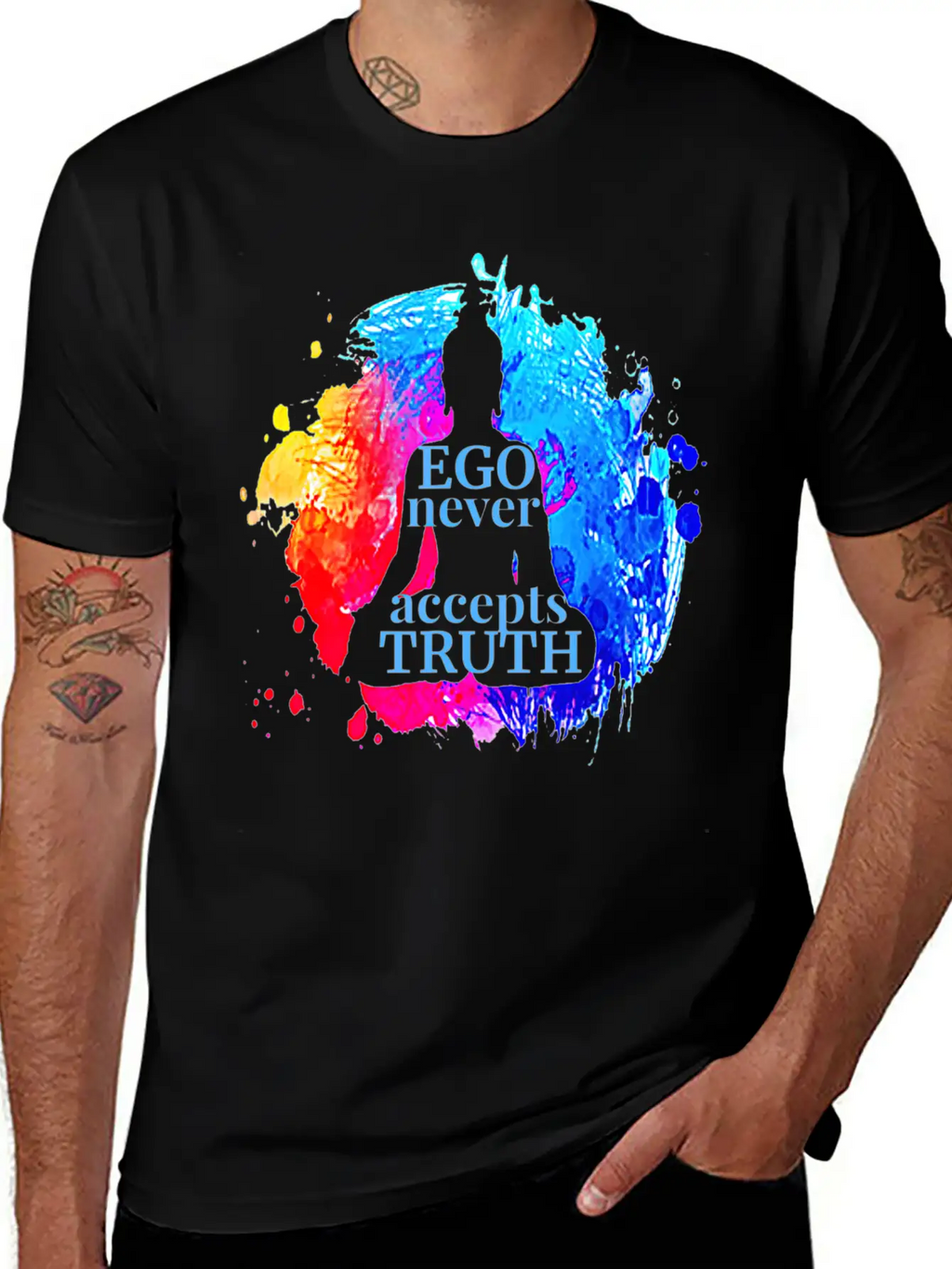 Ego Never Accepts Truth Buddhism Quote Yoga Gift T Unisex Casual T-Shirt – Clean Design For Daily Comfort