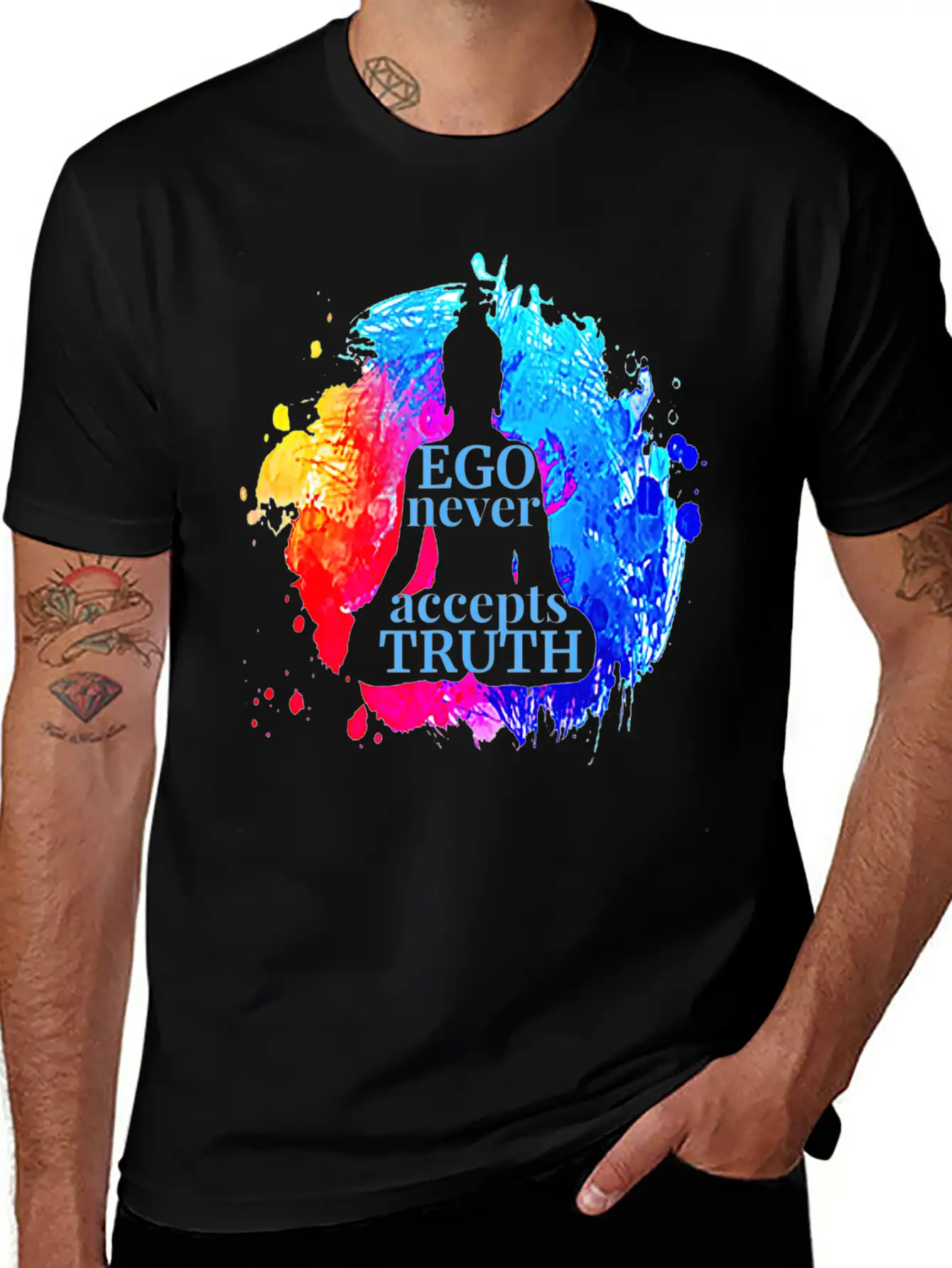 Ego Never Accepts Truth Buddhism Quote Yoga Gift T Unisex Casual T-Shirt – Clean Design For Daily Comfort