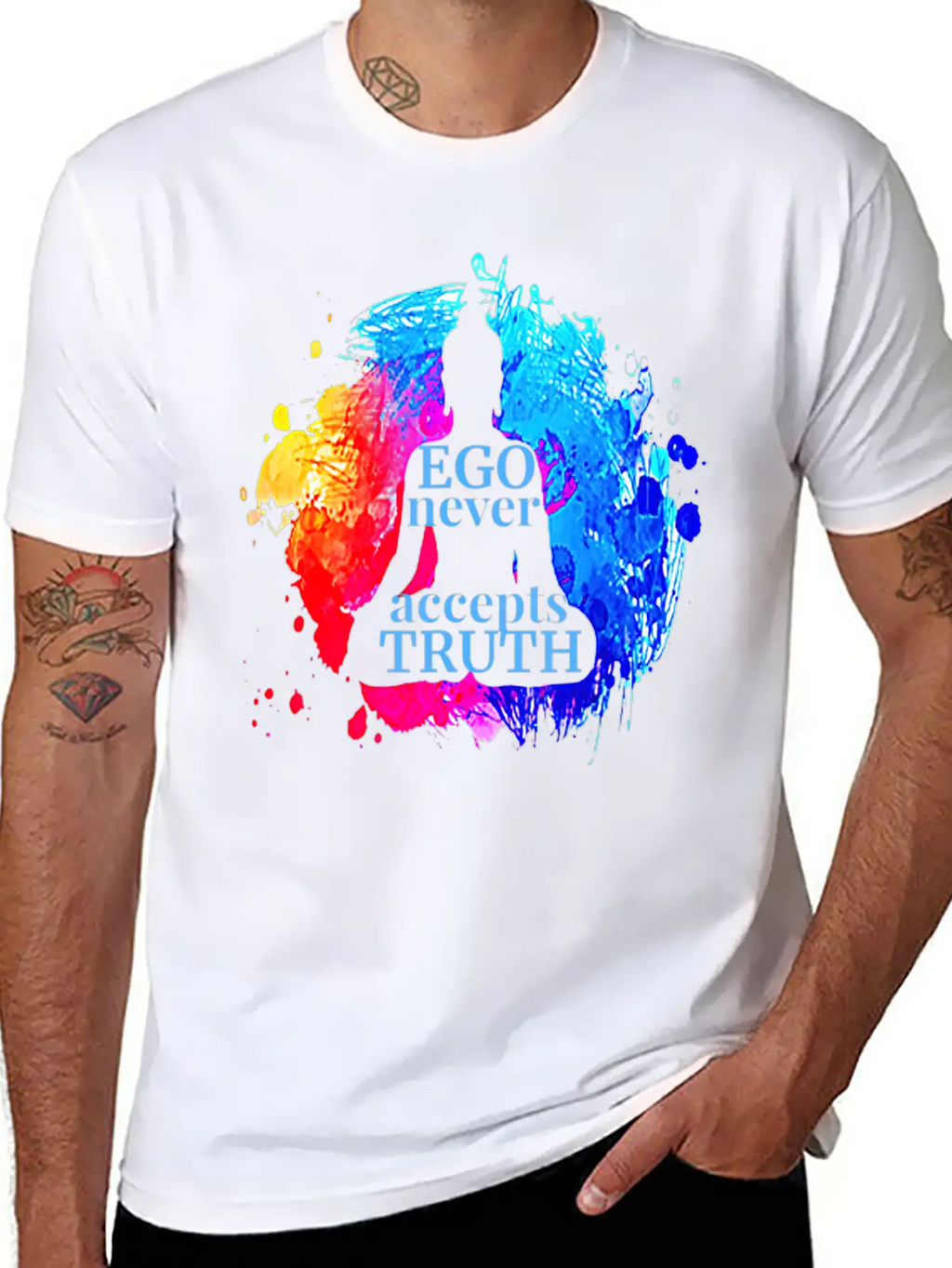 Ego Never Accepts Truth Buddhism Quote Yoga Gift T Unisex Casual T-Shirt – Clean Design For Daily Comfort