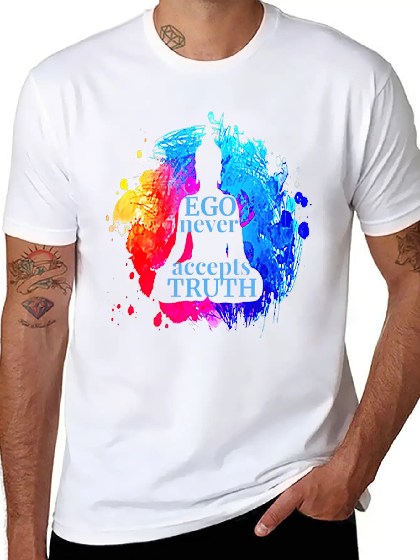 Ego Never Accepts Truth Buddhism Quote Yoga Gift T Unisex Casual T-Shirt – Clean Design For Daily Comfort