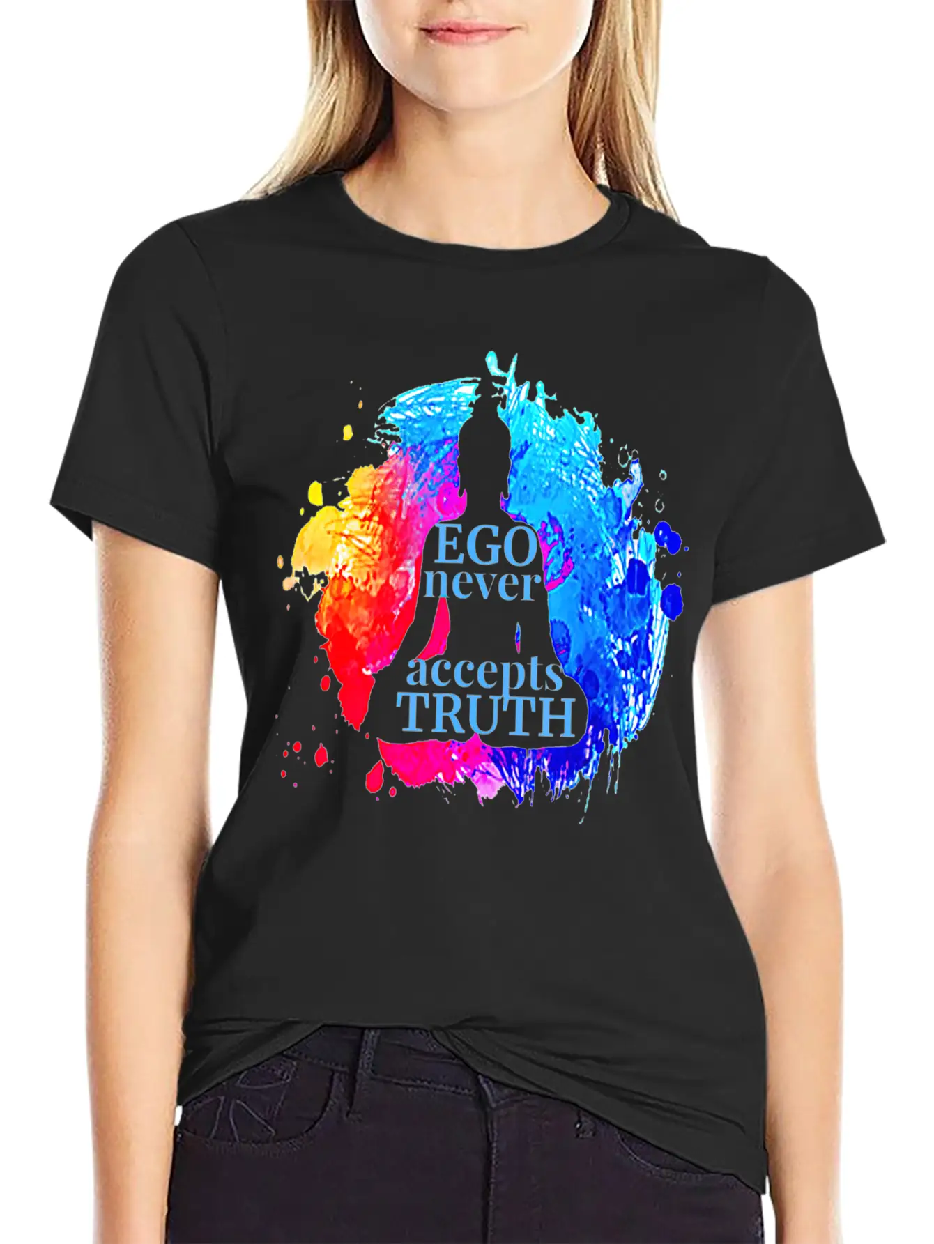 Ego Never Accepts Truth Buddhism Quote Yoga Gift T Unisex Casual T-Shirt – Clean Design For Daily Comfort