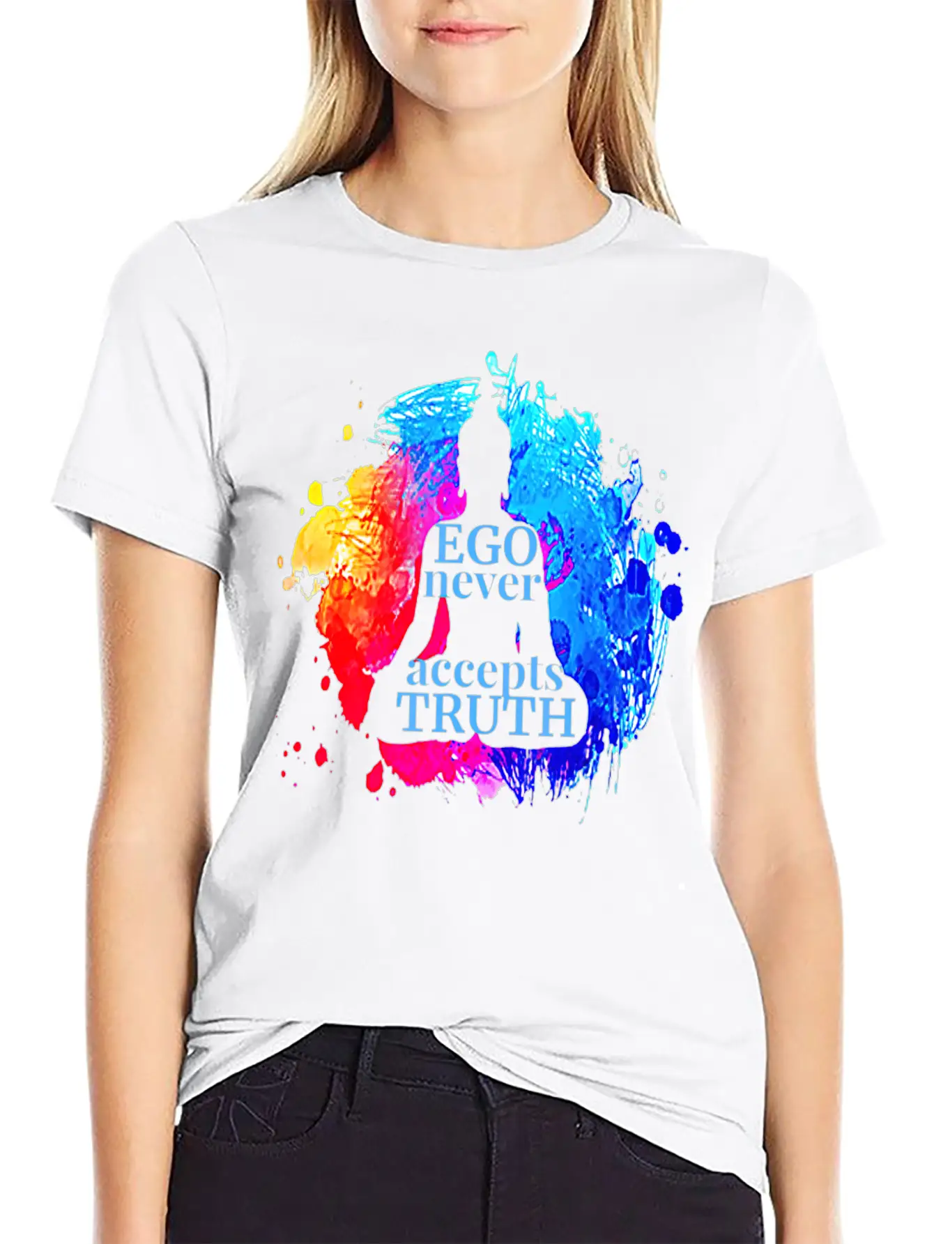 Ego Never Accepts Truth Buddhism Quote Yoga Gift T Unisex Casual T-Shirt – Clean Design For Daily Comfort