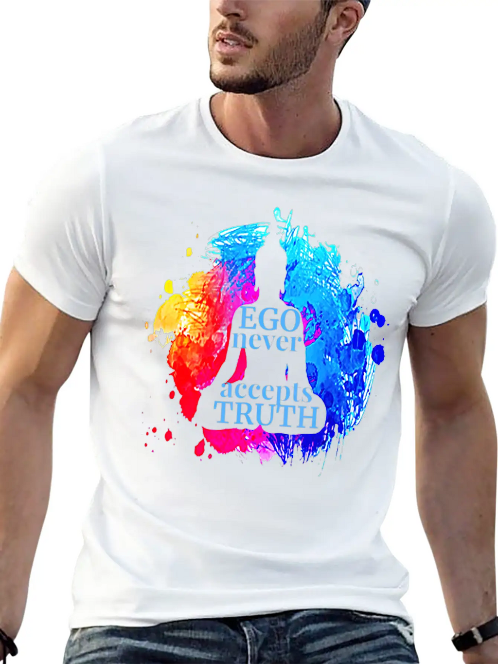 Ego Never Accepts Truth Buddhism Quote Yoga Gift T Unisex Casual T-Shirt – Clean Design For Daily Comfort